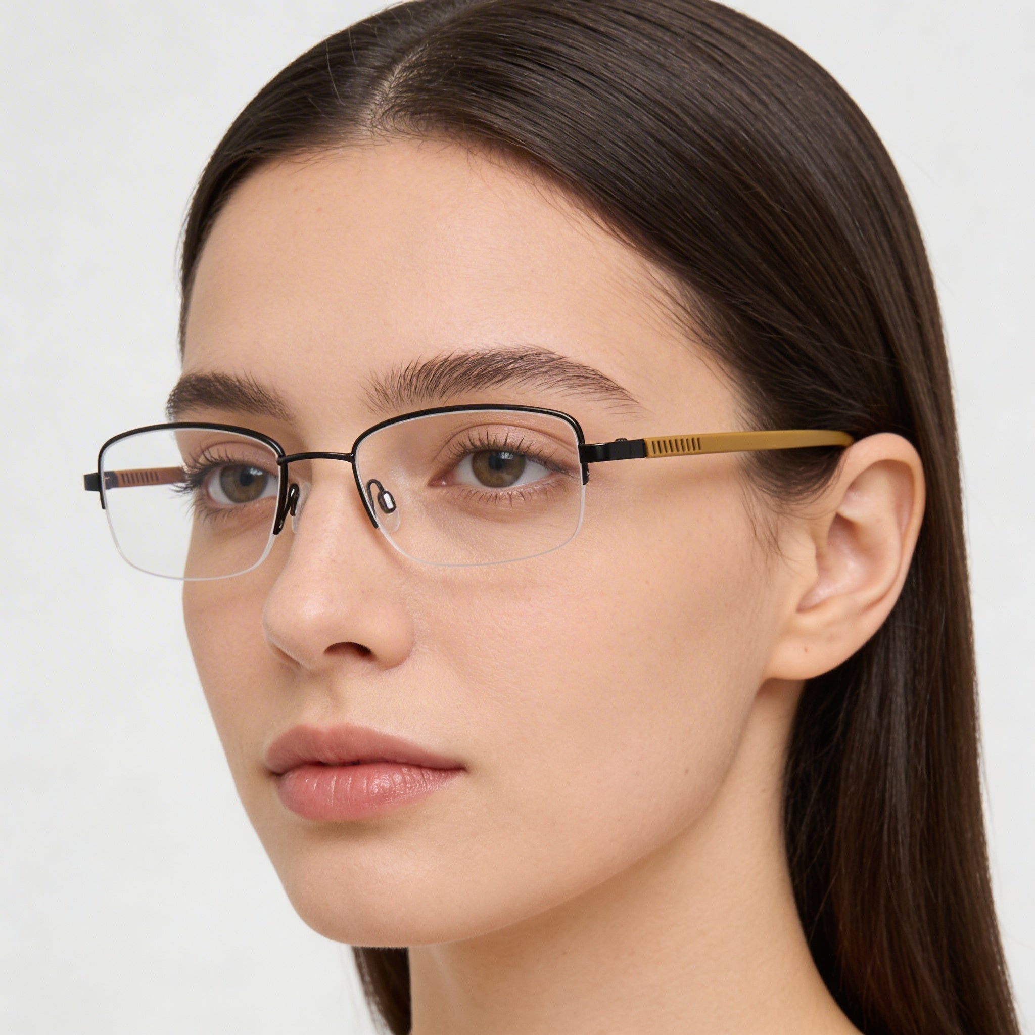 Flexon H6079 Women's Satin Black Metal Frame Polycarbonate Eyewear 52-19-145, Photo 4