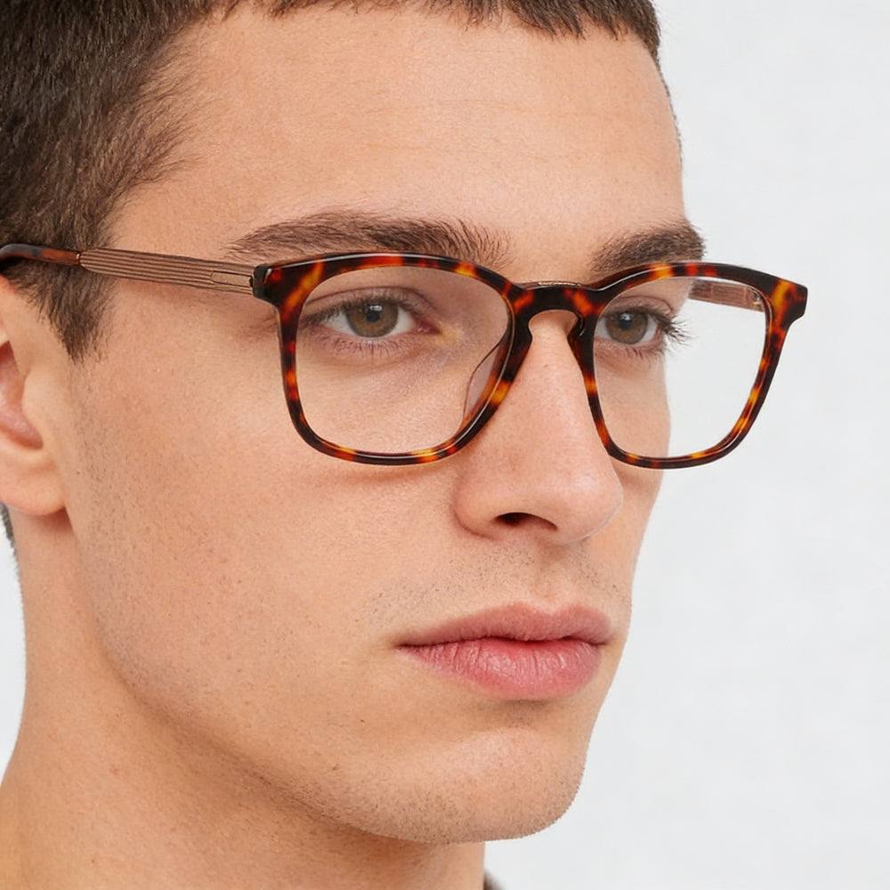 Calvin Klein Ck22503 Gafas de Metal Burdeos Habana para Hombre con Lentes 53-19-145