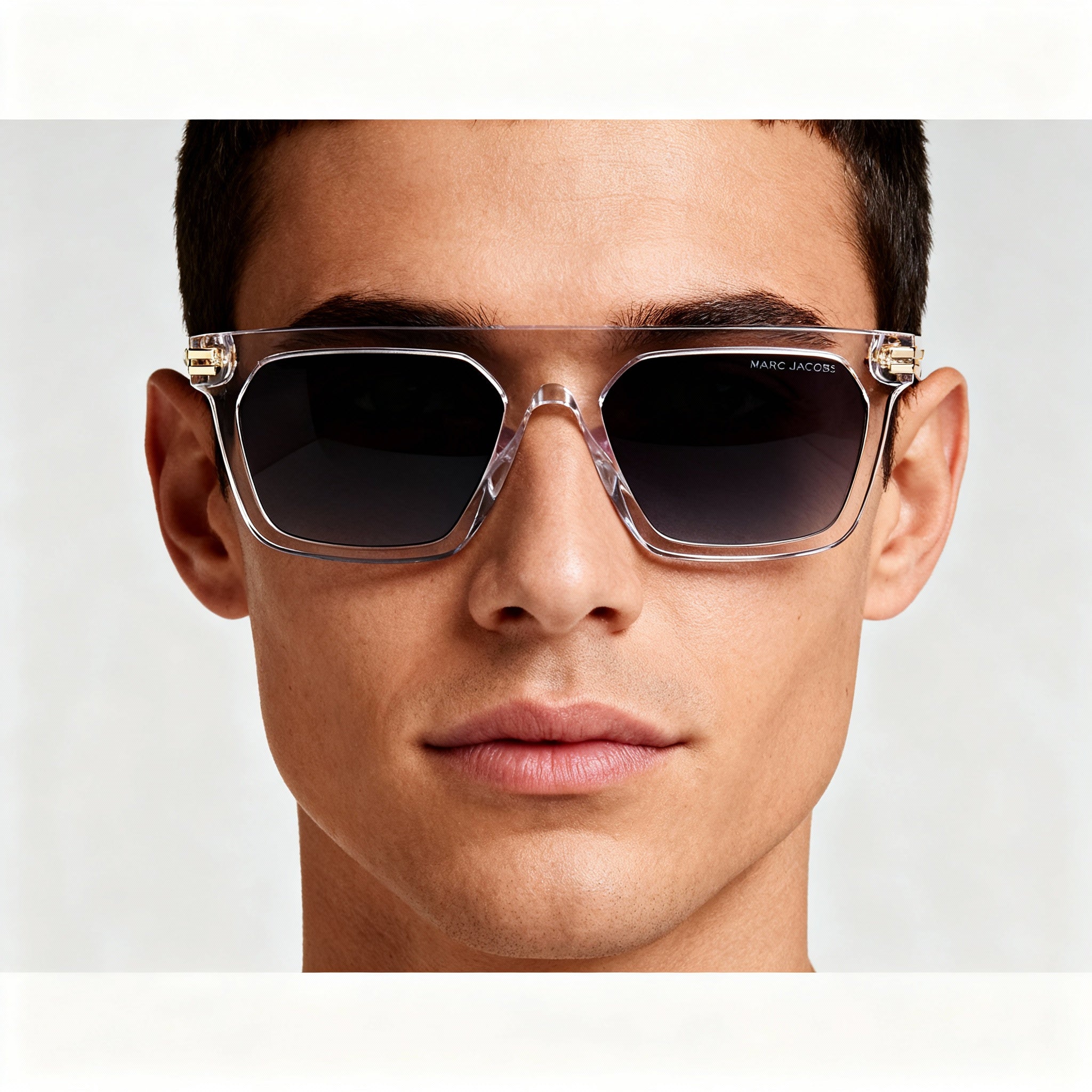 Marc Jacobs Modern Unisex Crystal Acetate Frame Polycarbonate UV Protection Non-Polarized Sunglasses 55mm Lens, Photo 5