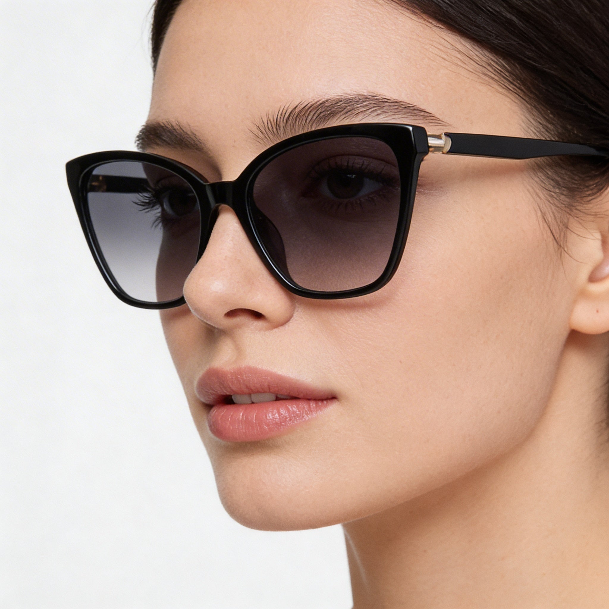 Gafas de sol polarizadas Kate Spade New York Glam Cat Eye de acetato negro con protección UV para mujer, 56 mm, Photo 5