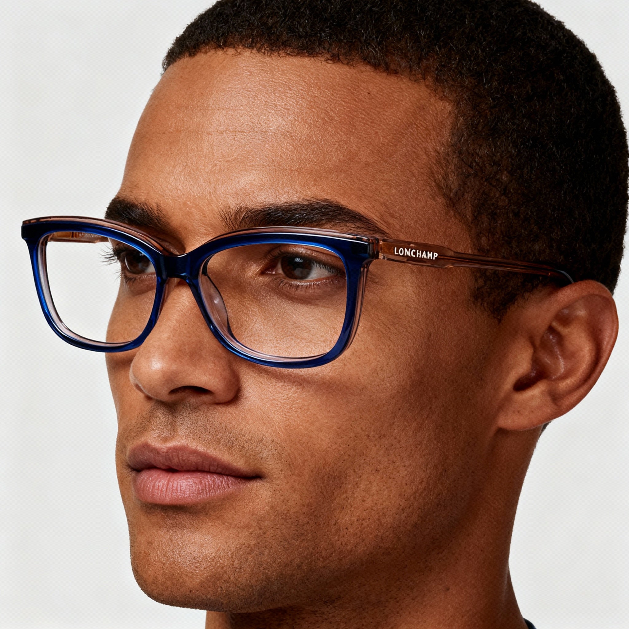 Longchamp Modern Men's Eyeglasses with Alloy Steel Frame, Blue Rose Non Polarized Polycarbonate Lenses, 54-15-140mm, Photo 3