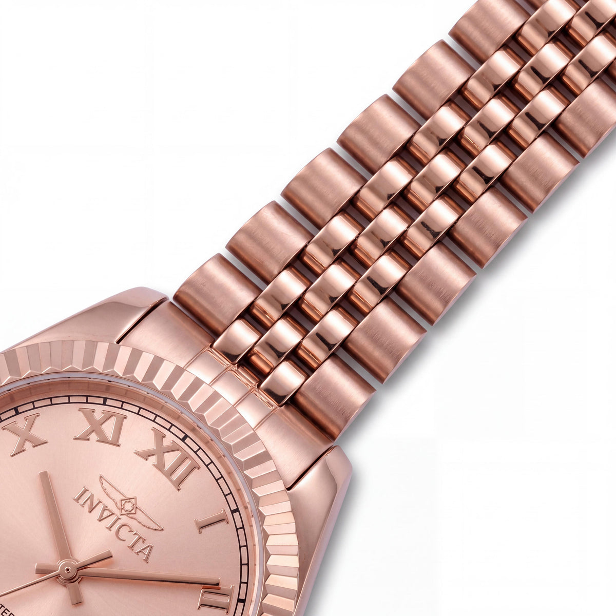 Invicta Specialty 47419 Reloj de cuarzo unisex con esfera dorada rosada y brazalete de acero inoxidable de 36 mm, Photo 2