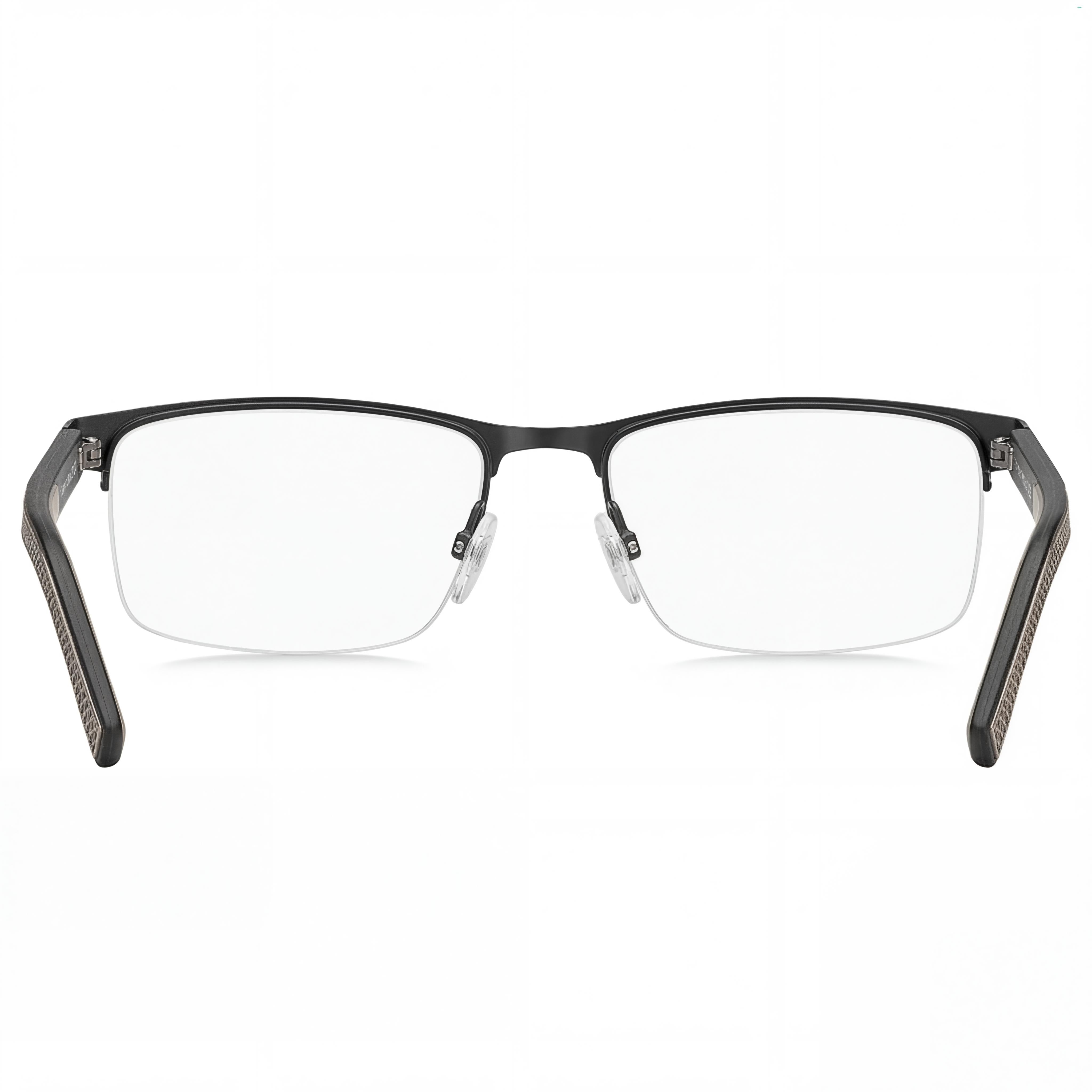 Tommy Hilfiger Gafas Clásicas Rectangulares Semi-Al Aire de Acero Aleado Negro Mate, Lente de 55 mm, Sin Género, Photo 4
