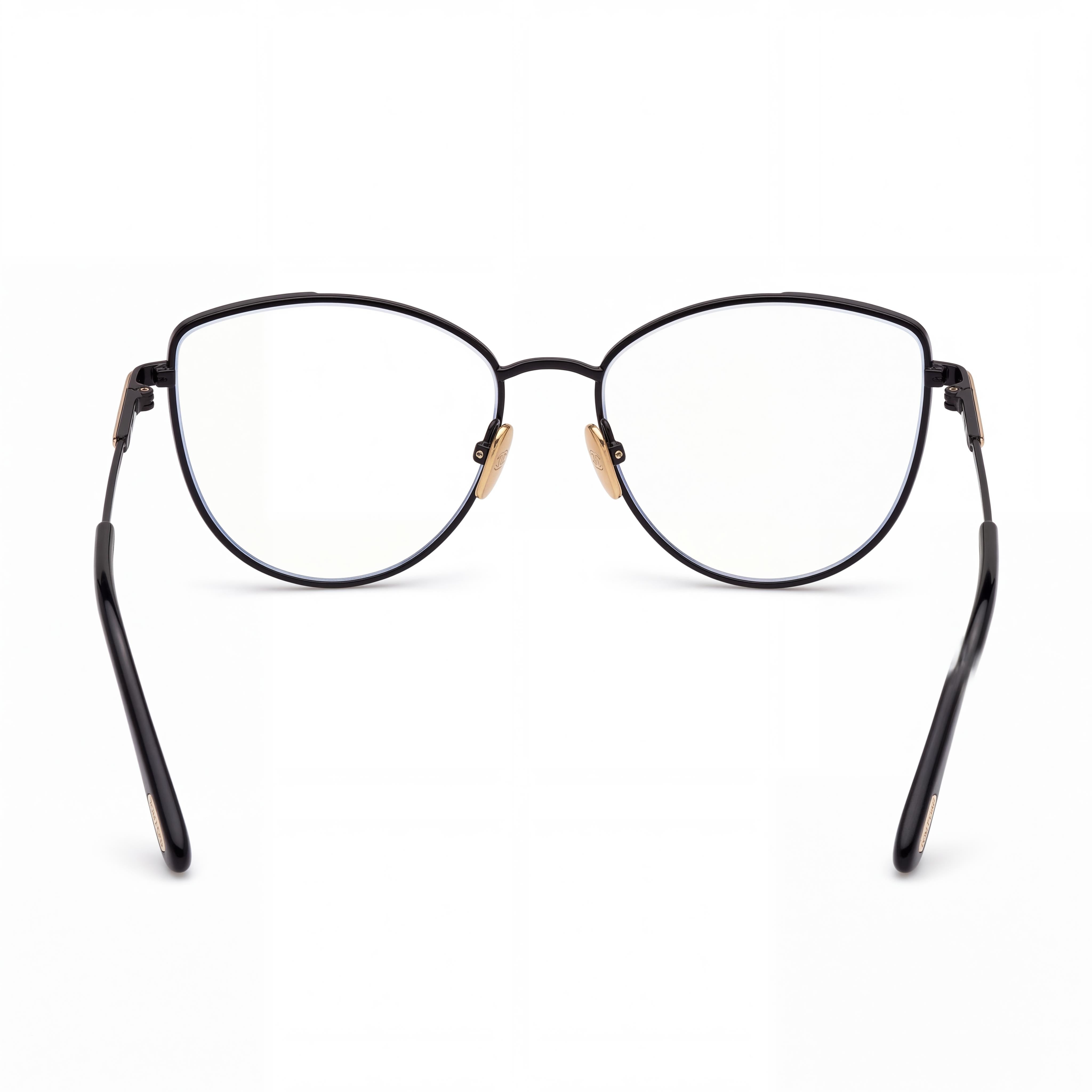 Tom Ford Ft5667-b Women's Shiny Black Metal Cat Eye Blue-Light Block Eyeglasses 55mm, Photo 3