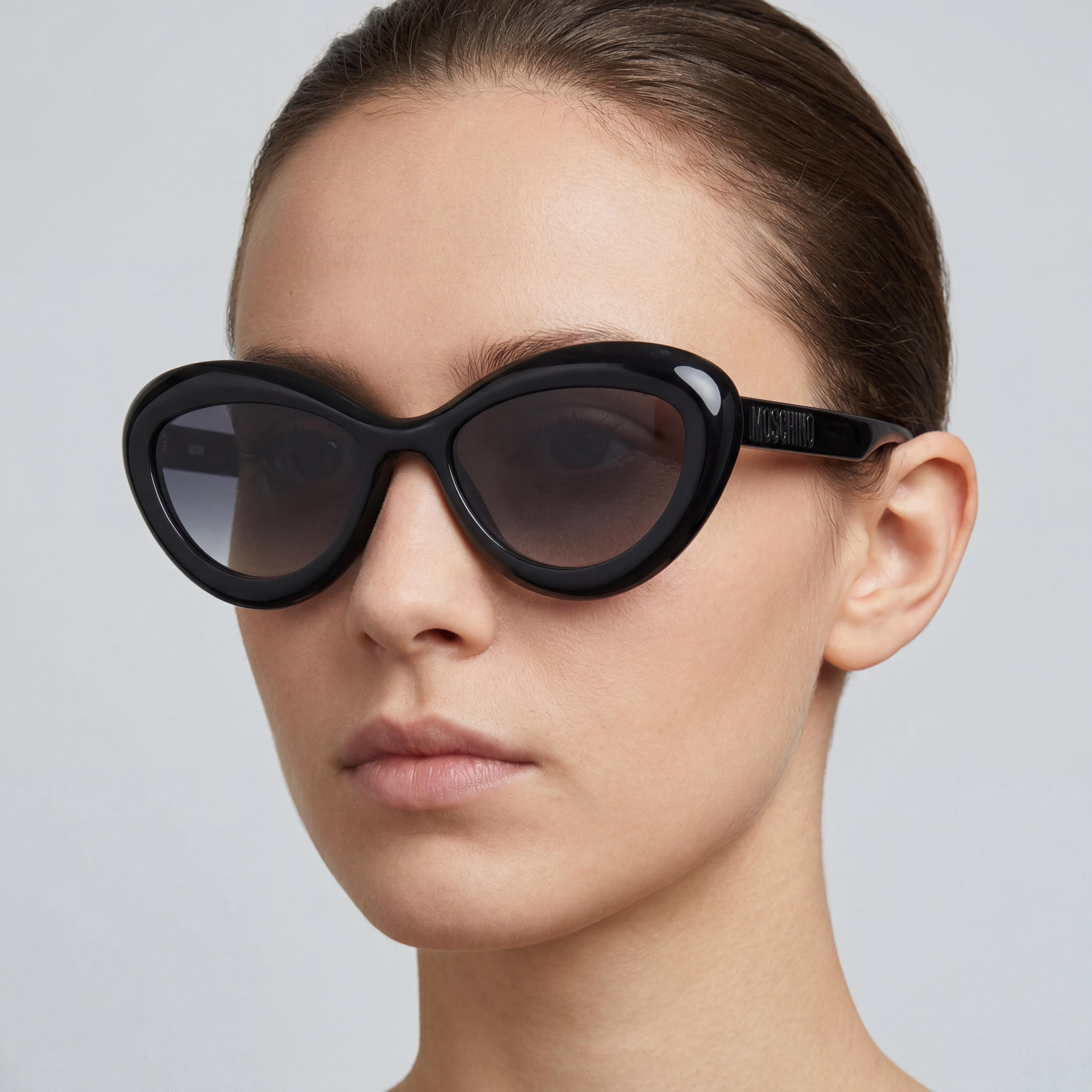 Moschino Casual Unisex Black Dark Grey Shaded Cellulose Propionate Frame Gradient Dark Grey Shaded Lenses 55-19-140, Photo 5