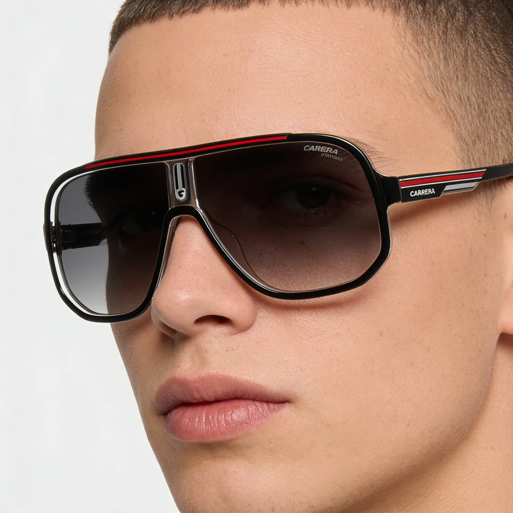 Carrera Modern Navigator Unisex Black Red Thermoplastic Elastomers Frame Polycarbonate Lens Sunglasses 63mm
