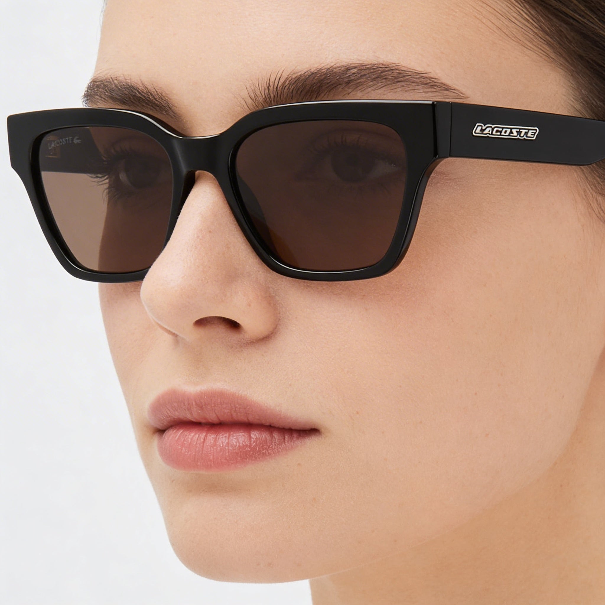 Gafas de sol Lacoste L6002S negras rectangulares para mujer, 53mm, Photo 3
