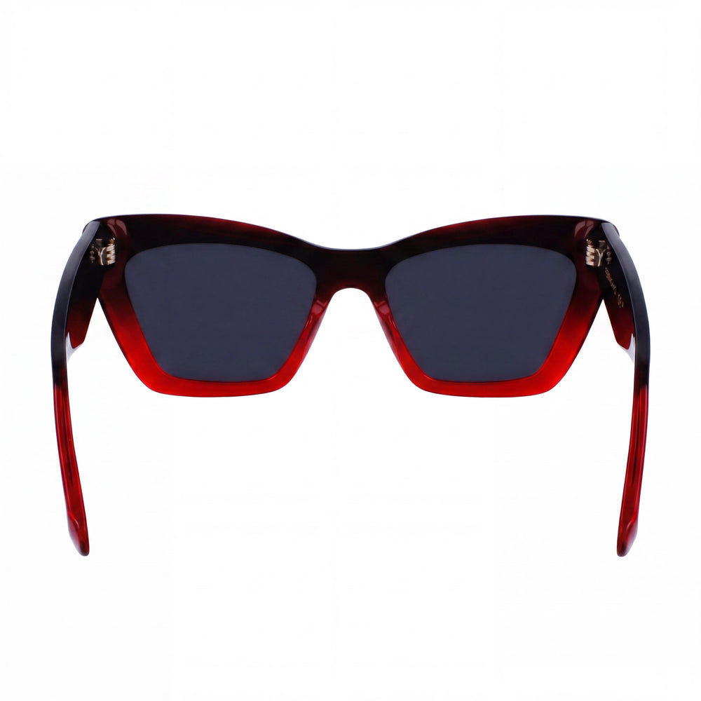 Salvatore Ferragamo Sf929sn Women's Transparent Dark Red Gradient Stainless Steel UV Protection Non-Polarized 55mm