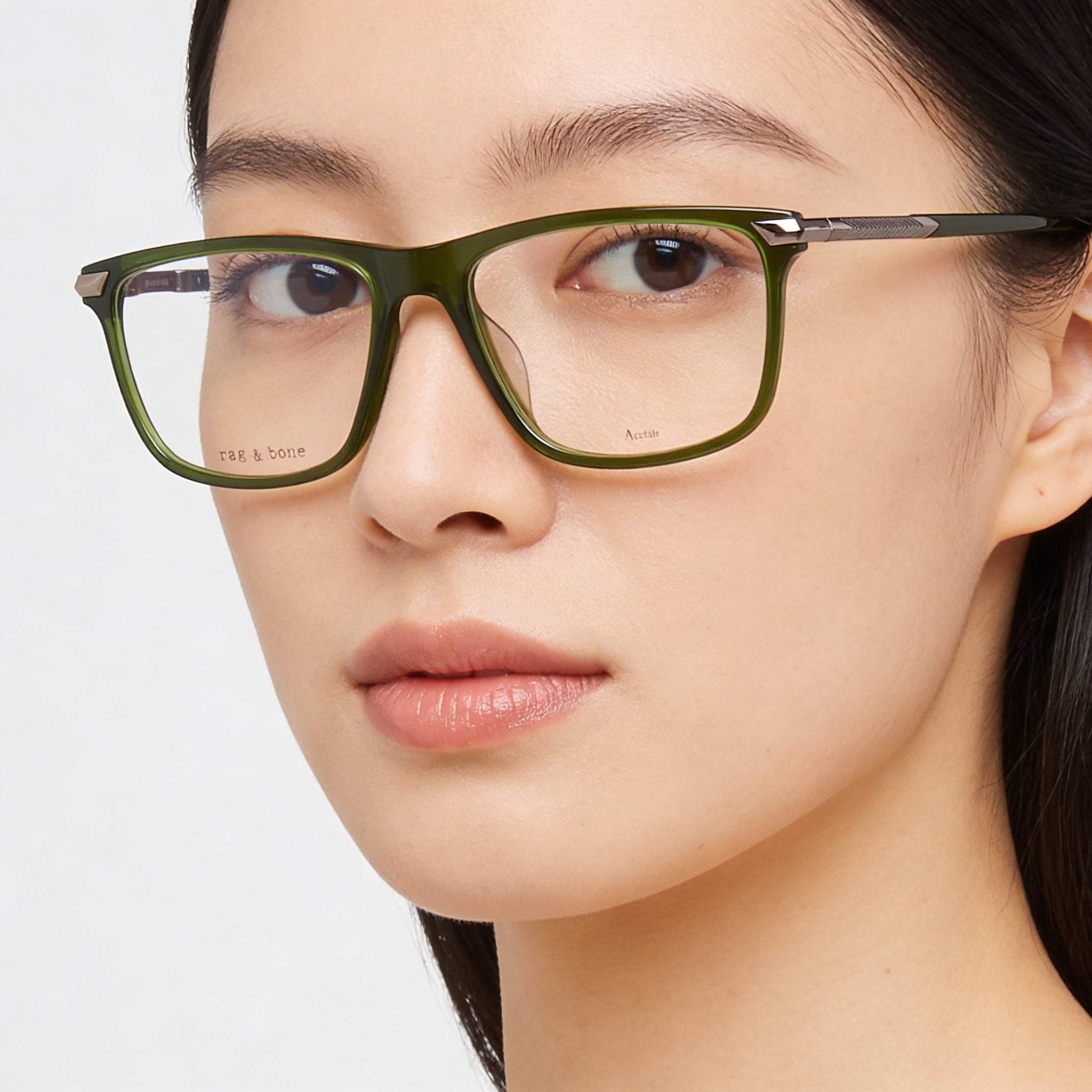 Rag & Bone Modern Women's Eyewear with Green Frame made from Acetate and Green Lenses made from Polycarbonate., Photo 3
