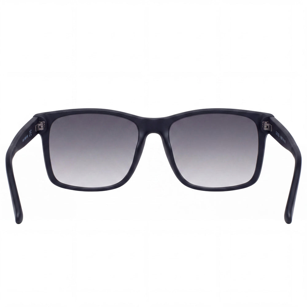 Gafas de sol GUESS Classic Unisex cuadradas, montura de policarbonato negro mate, lentes de espejo ahumado, 100% UV, no polarizadas 60mm