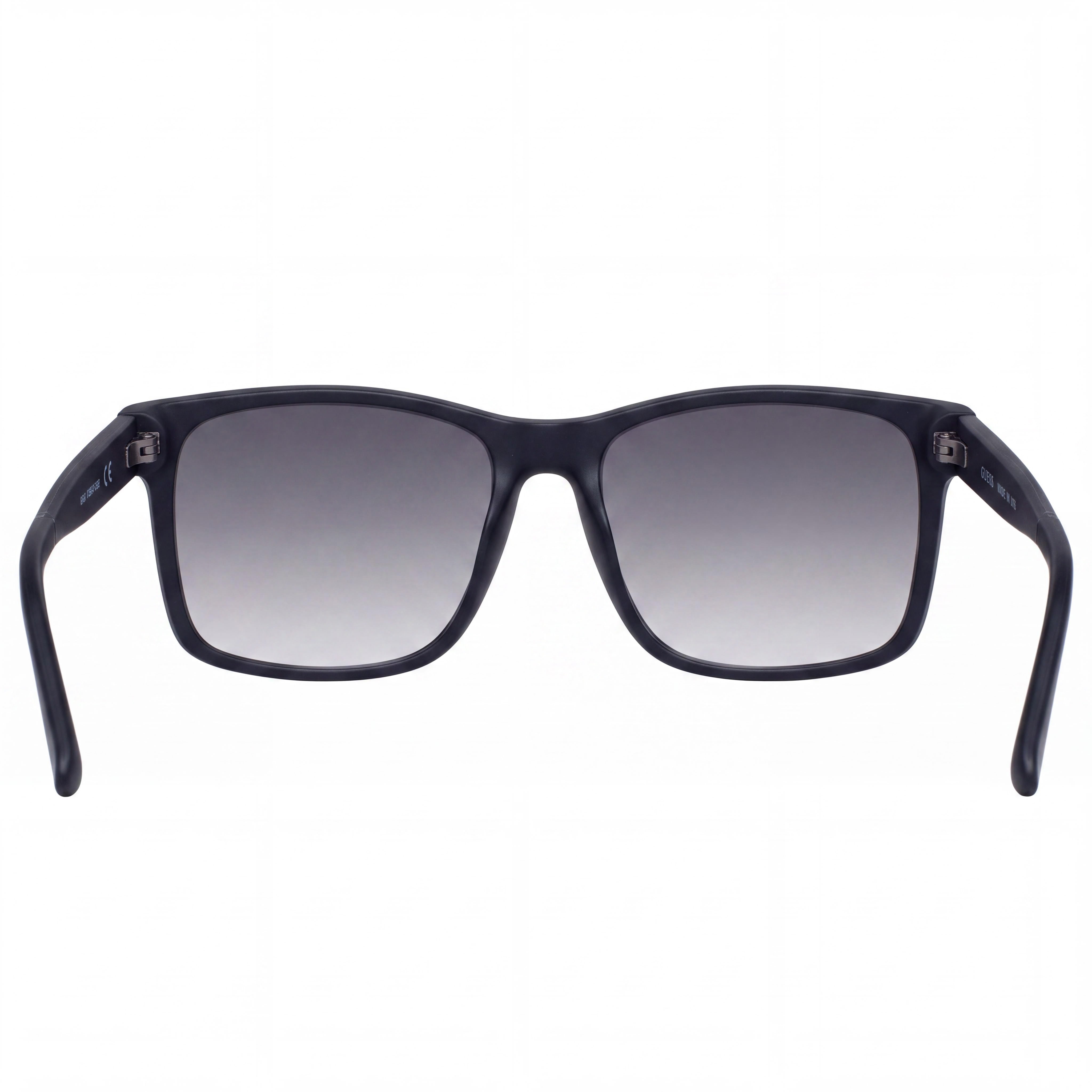 GUESS Classic Unisex Square Sunglasses, Matte Black Polycarbonate Frame, Smoke Mirror Lenses, 100% UV, Non-Polarized 60mm, Photo 3