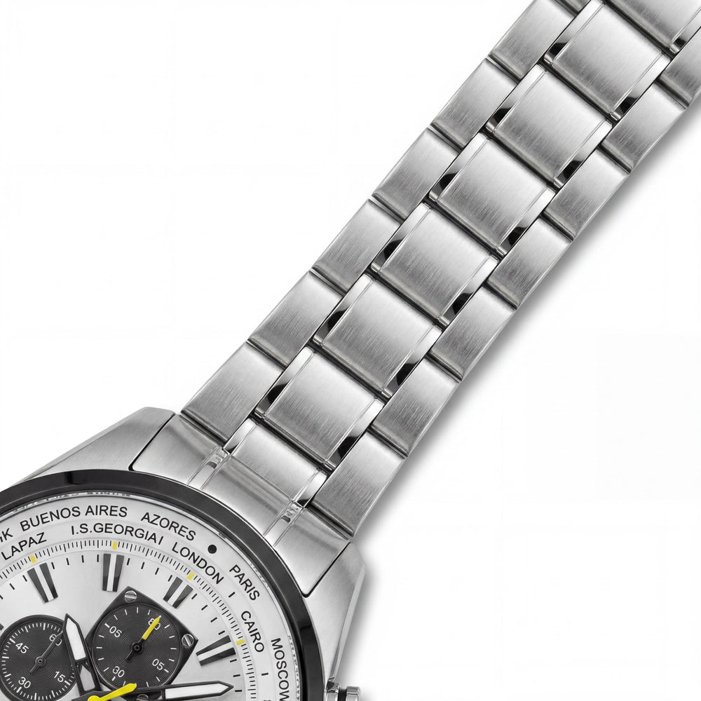 Invicta Aviator 50501 Reloj de pulsera de cuarzo de acero inoxidable plateado unisex 50mm