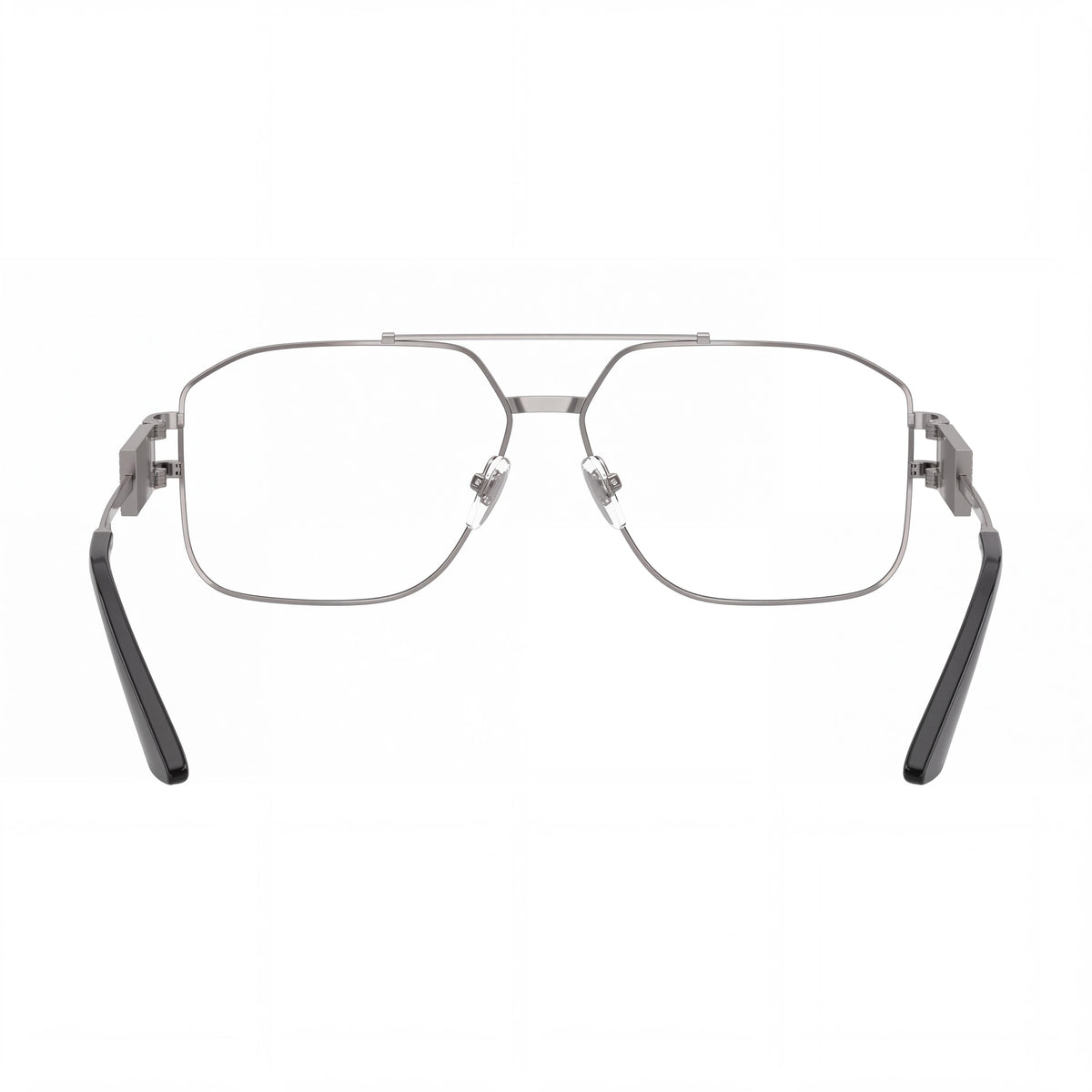 Versace Unisex Designer Stainless Steel Eyeglasses with Silver Frame and Clear Lenses 57mm, Photo 3