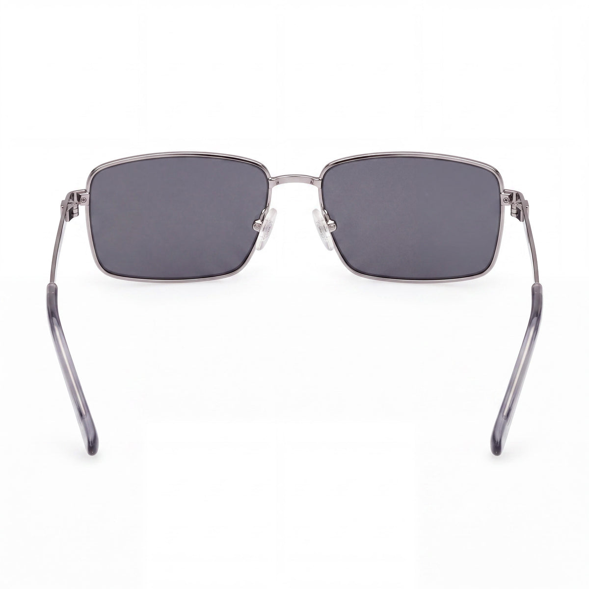 GUESS Ezra Narrow Rectangular Sunglasses, Men's, Metal, Shiny Gunmetal Frame, Smoke Lens, 56mm, Photo 4