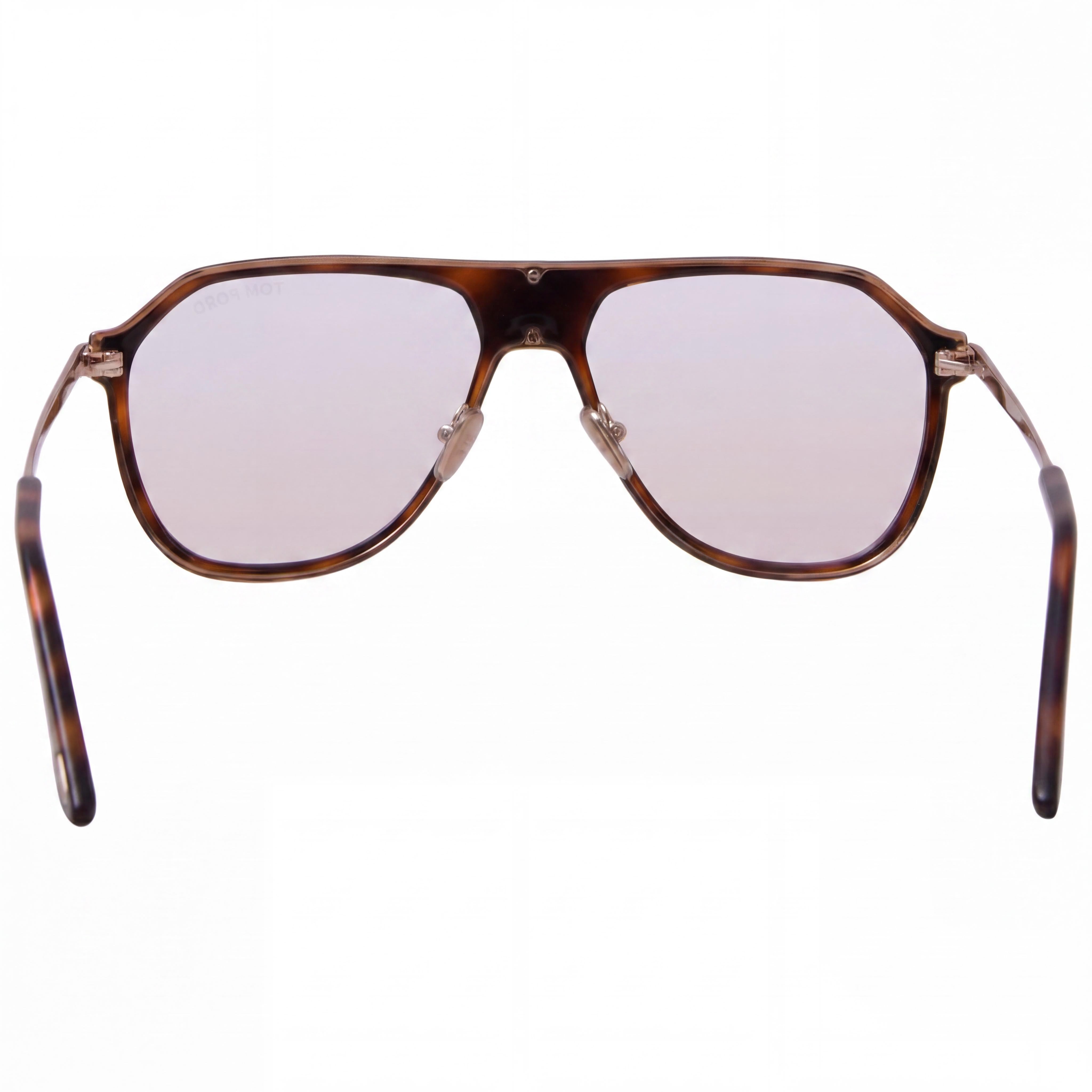 Gafas de hombre Tom Ford FT5943-B estilo navegador monocolor en marrón claro, Photo 4