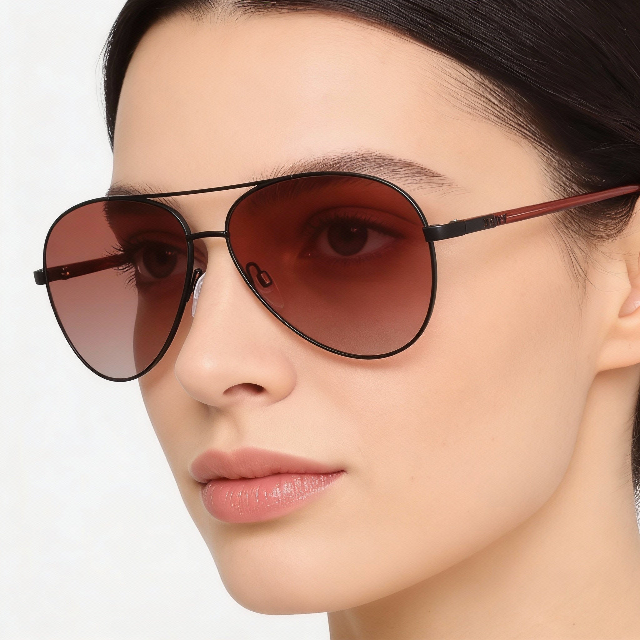 DKNY Dk304s Women's Sunglasses with Red Metal Frame and Red To Smoke Gradient Polycarbonate Lenses, 59mm Lens Width, Photo 5