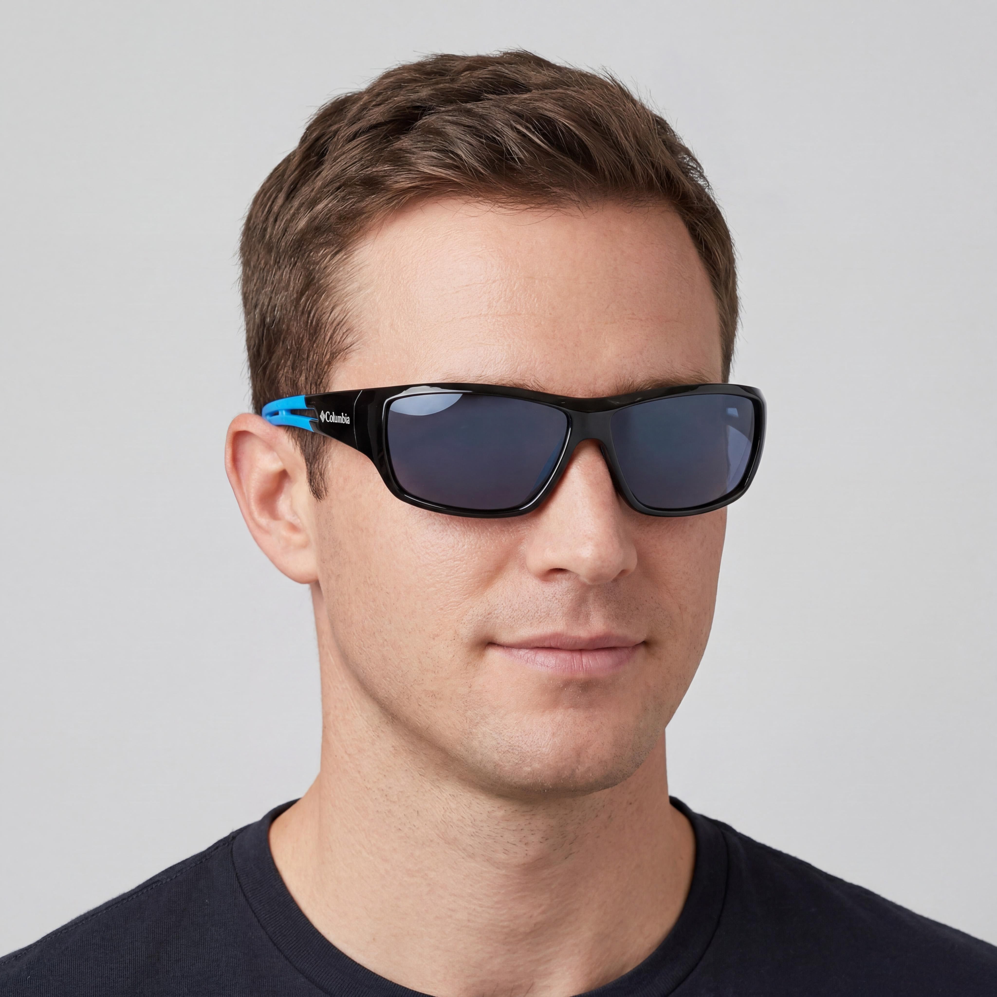 Columbia C525SP UTILIZER Men’s Plastic Polarized UV Protected Sunglasses Shiny Black & Blue / Blue Mirror 62mm, Photo 4