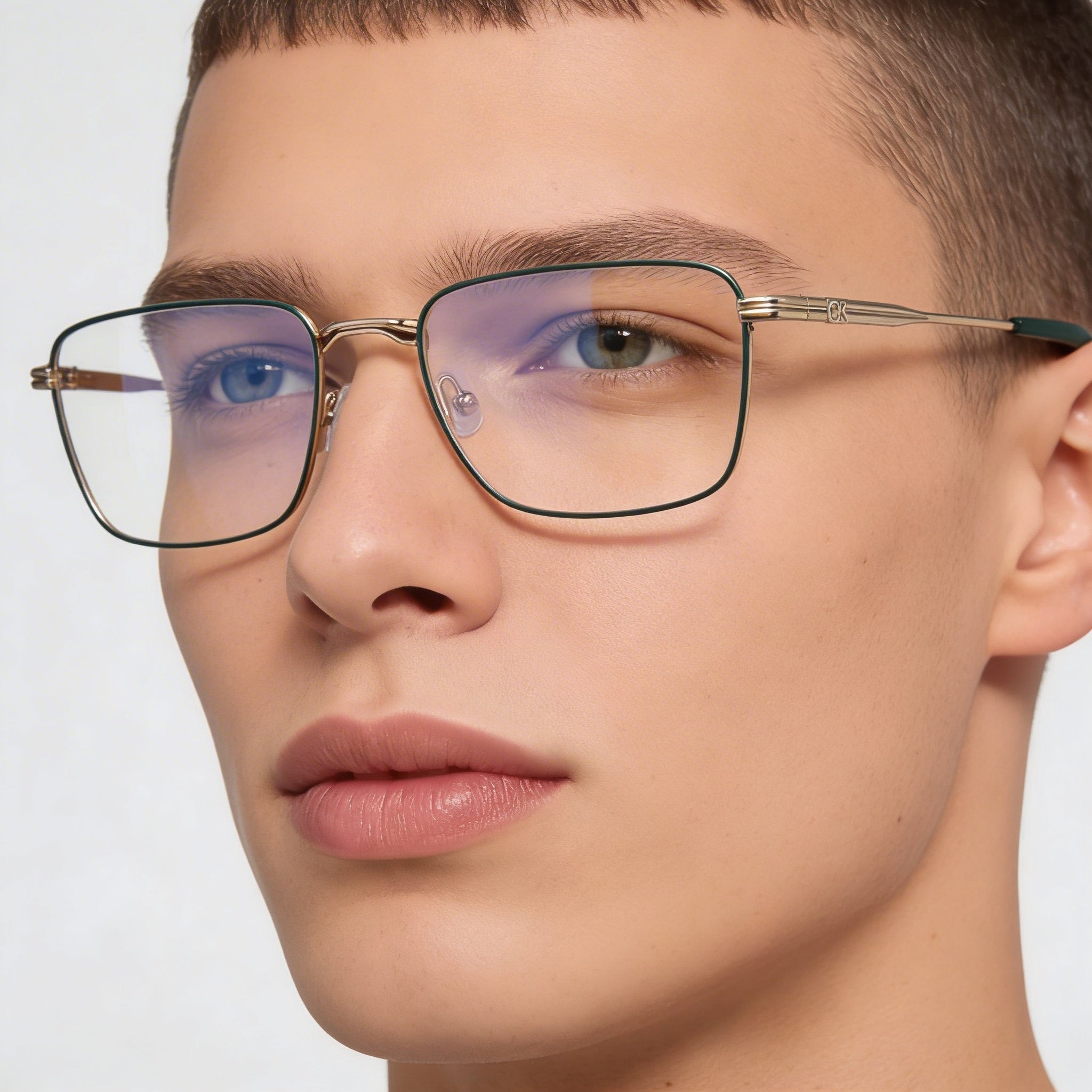 Gafas Calvin Klein Ck23104 Rectangulares Color Caqui Unisex, Metal 52mm, Photo 3