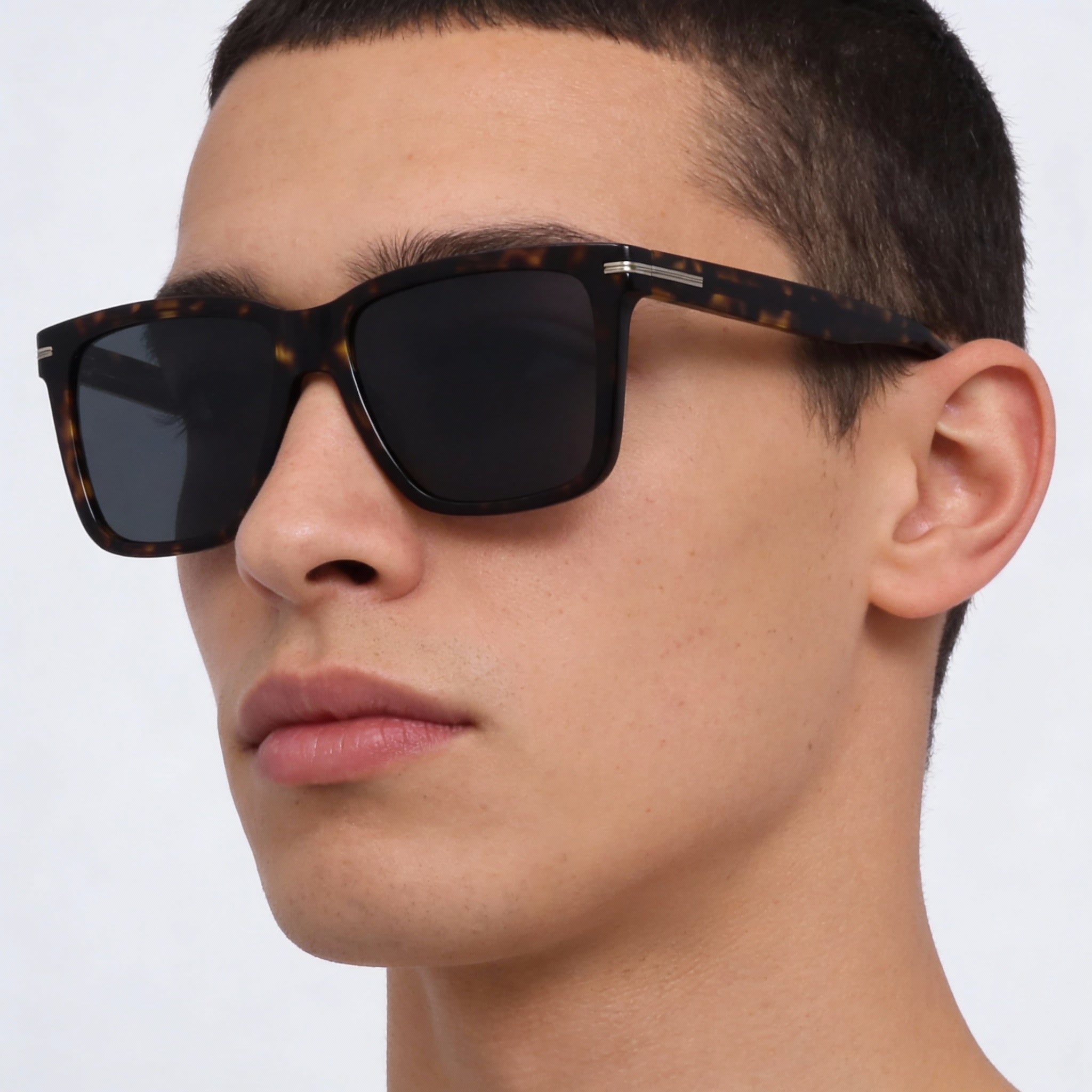 Gafas de sol unisex Hugo Boss Classic de acetato gris habano oscuro con lentes de acetato ecológico con protección UV de 55 mm, Photo 5