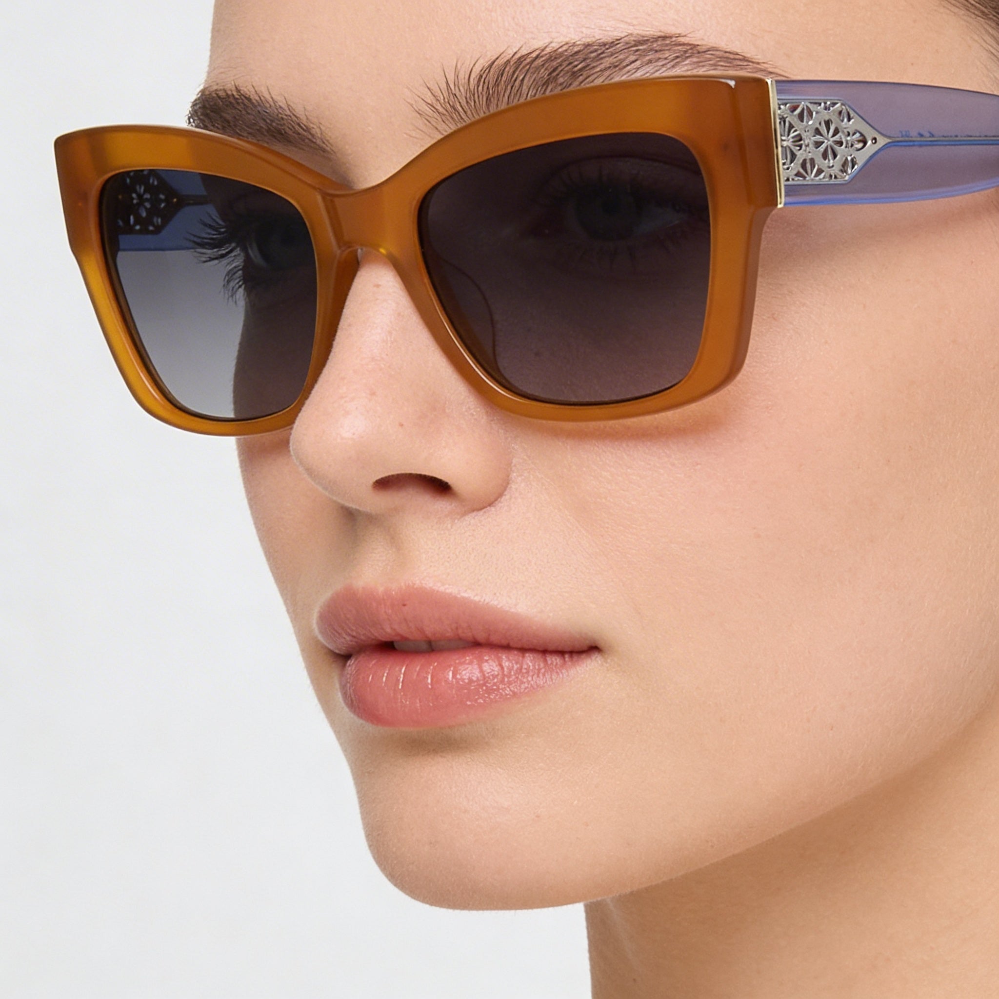 kate spade new york Seasonal Women's Brown Grey Acetate Dark Grey Shaded UV Protected Sunglasses 53mm, Photo 5