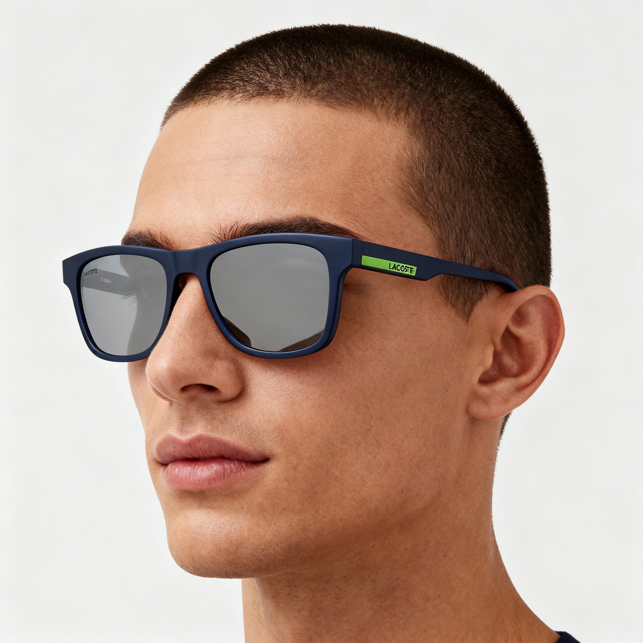 Lacoste Casual Unisex Injected Rectangular Frame Matte Blue Non-Polarized UV Sunglasses 54-20-145, Photo 3