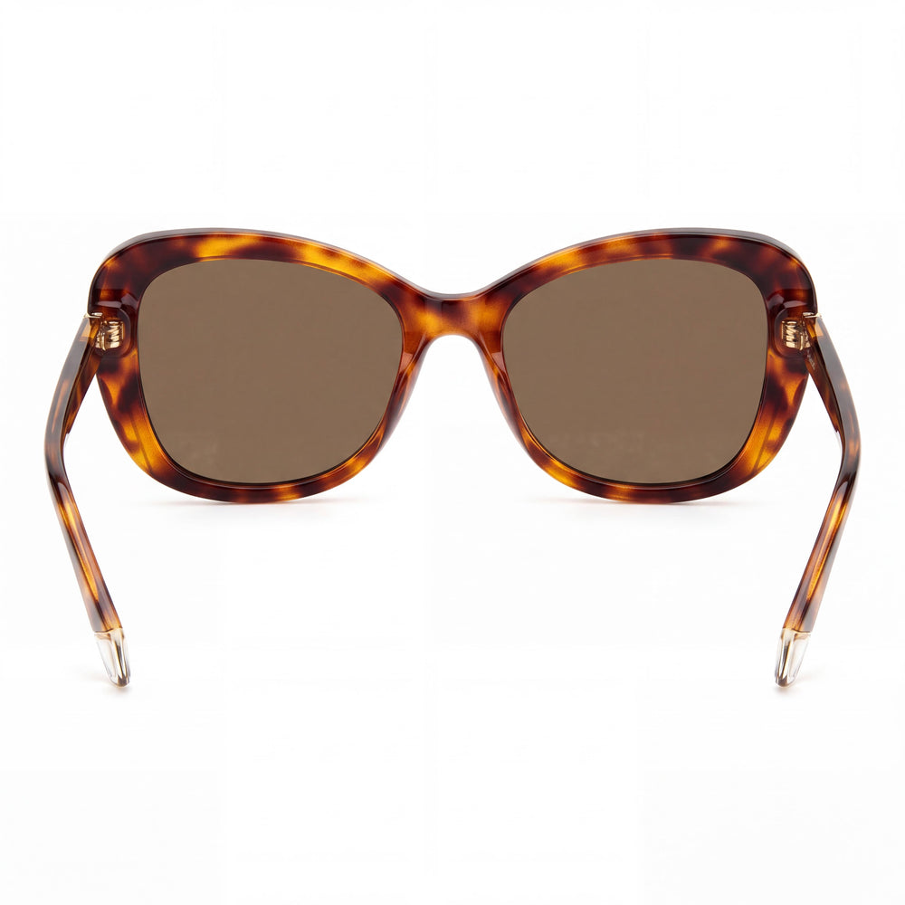 Polaroid 4132/s/x Women's Rectangular Polycarbonate Havana Bronze UV Protection Sunglasses 53mm