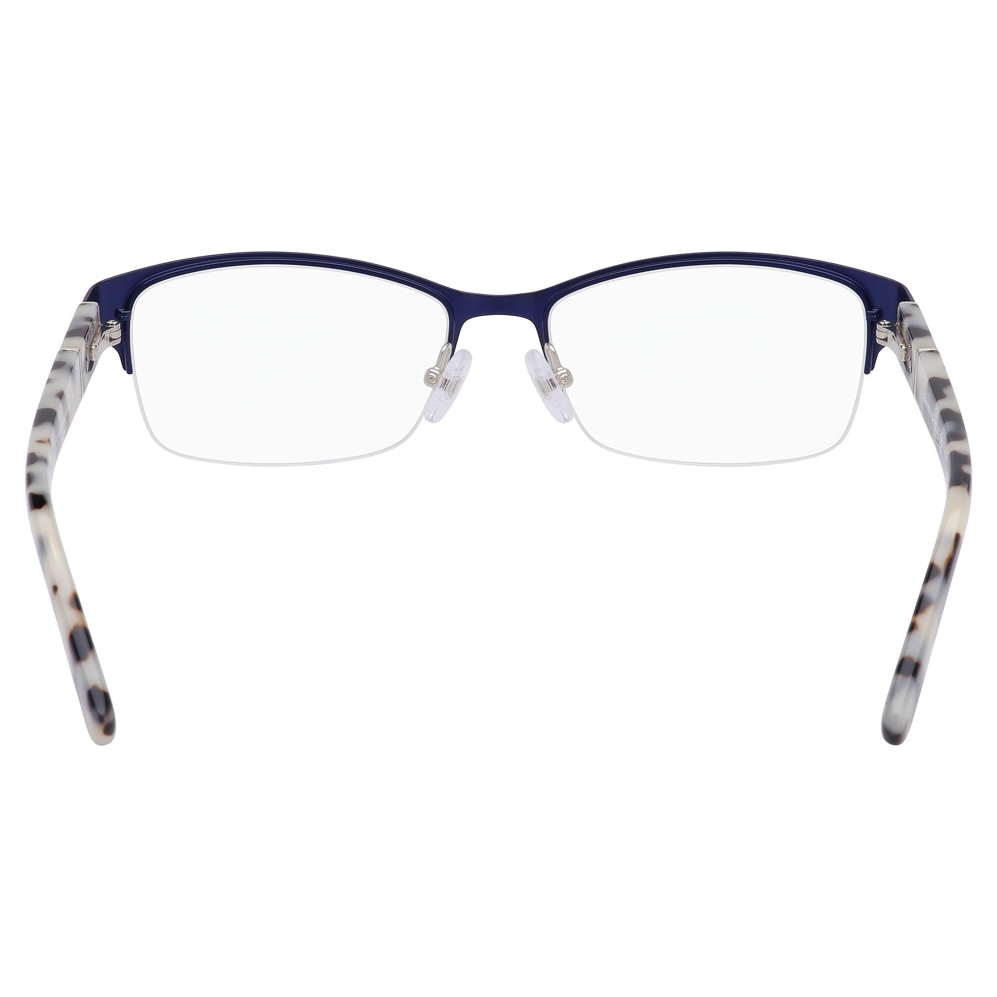 BANANA REPUBLIC Jordyn Unisex Navy Metal Semi-Rimless Rectangular Eyeglasses with Clear Lenses - 54mm, Photo 3