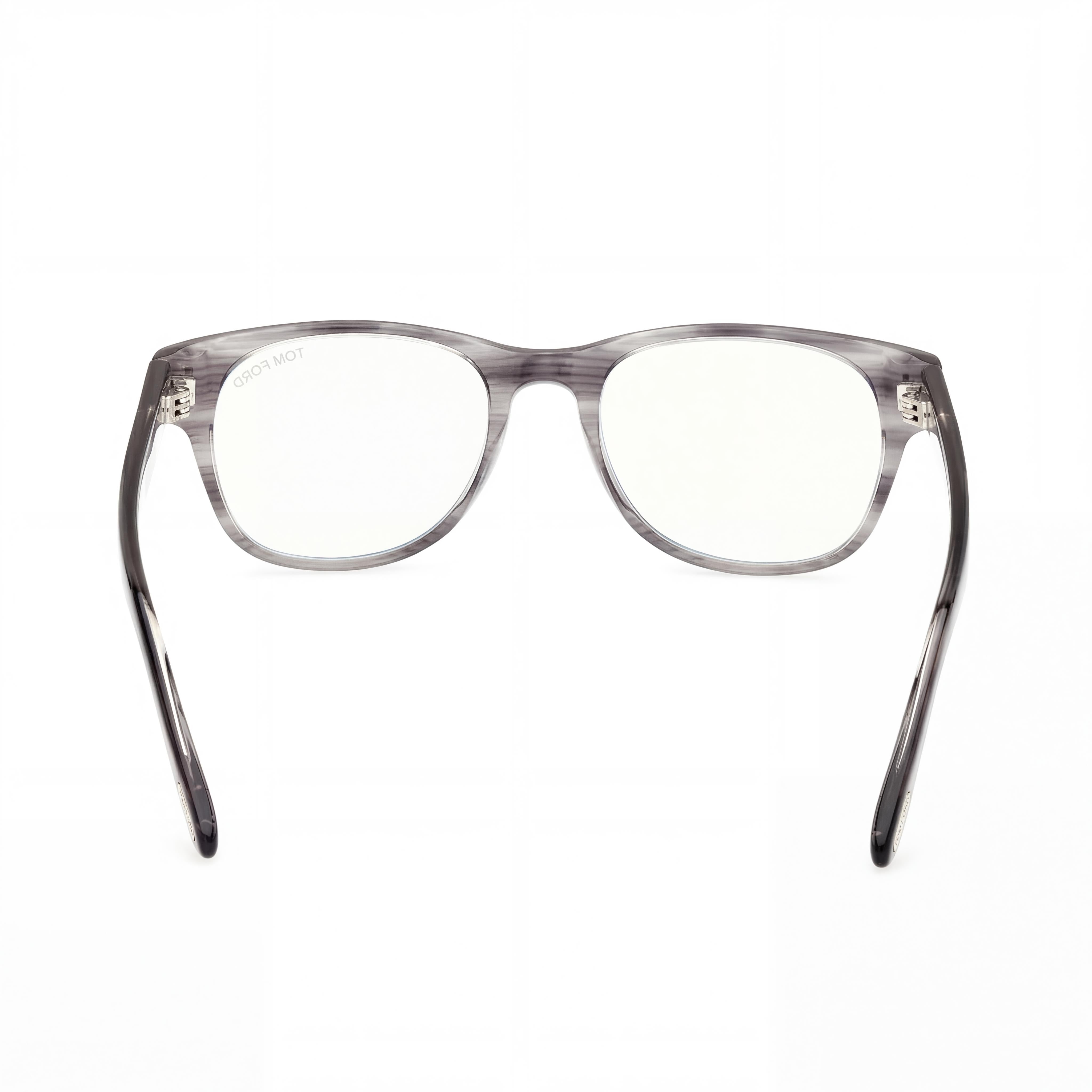 Tom Ford Men's FT5898-B Full Rim Square Plastic Eyewear Frame Striped Grey Blue Block 52mm, Photo 4