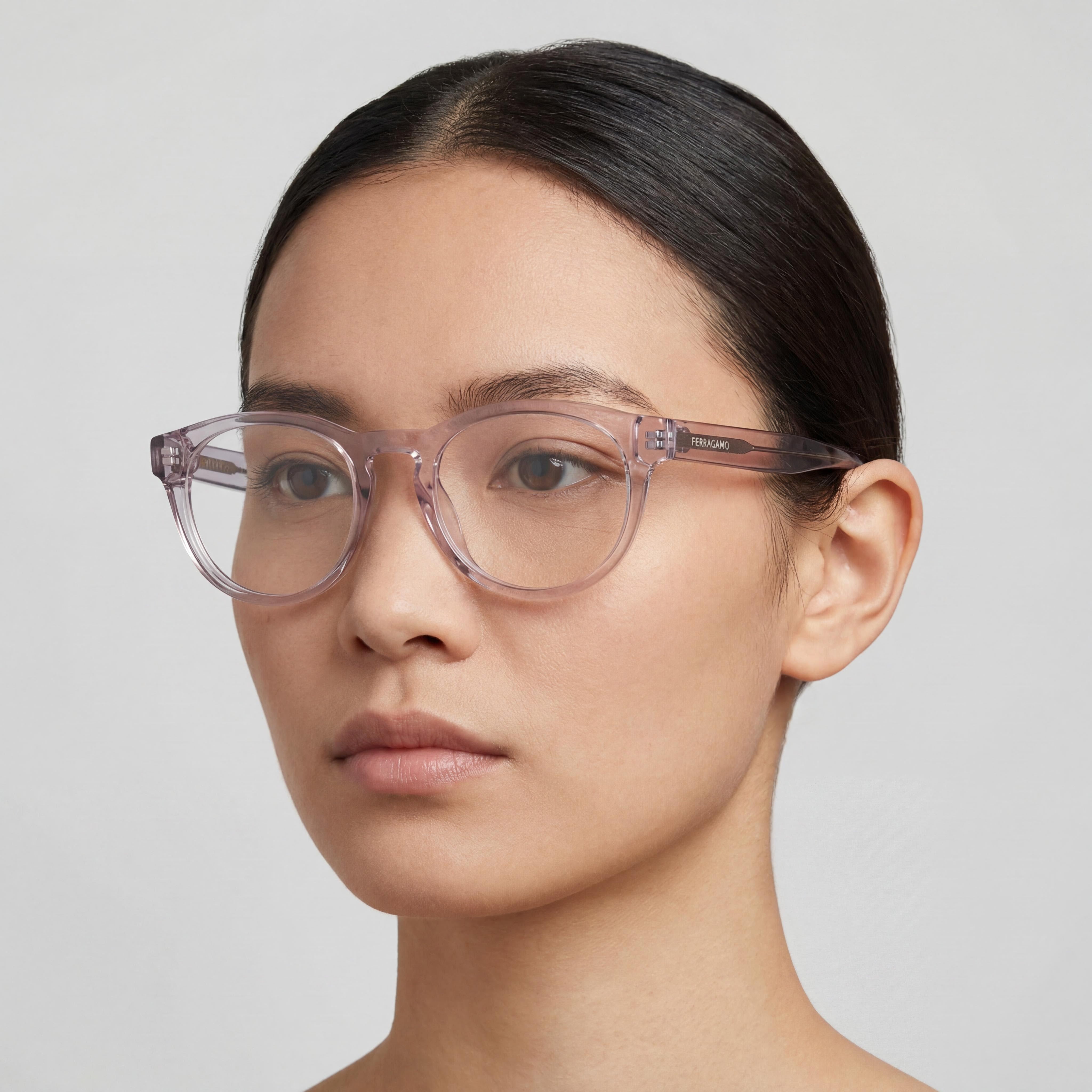 Ferragamo Sf2987e Unisex Acetate Optical Eyeglasses Transparent Grey with Polycarbonate Lenses 50mm, Photo 5