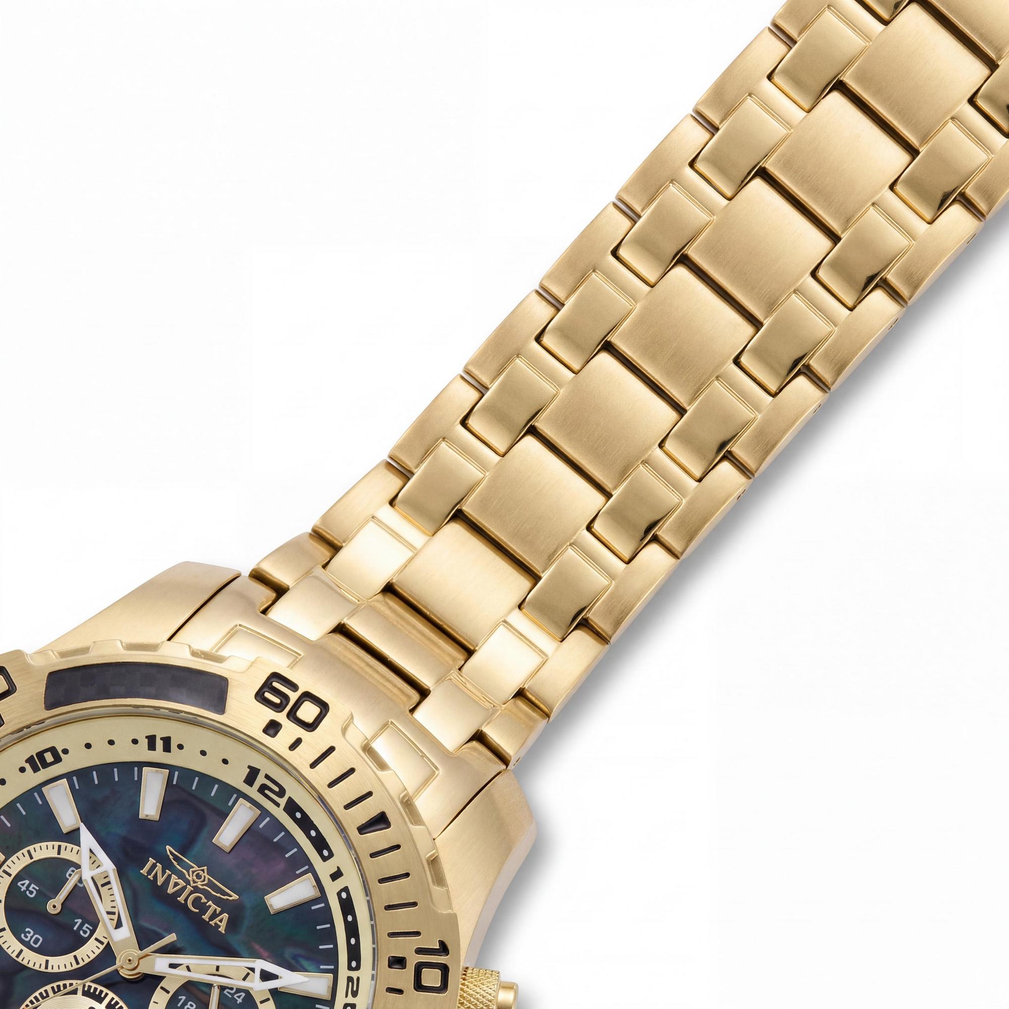 Invicta Pro Diver SCUBA 49854 Unisex Gold Stainless Steel Chronograph Quartz Watch with Black Dial 51mm, Photo 3