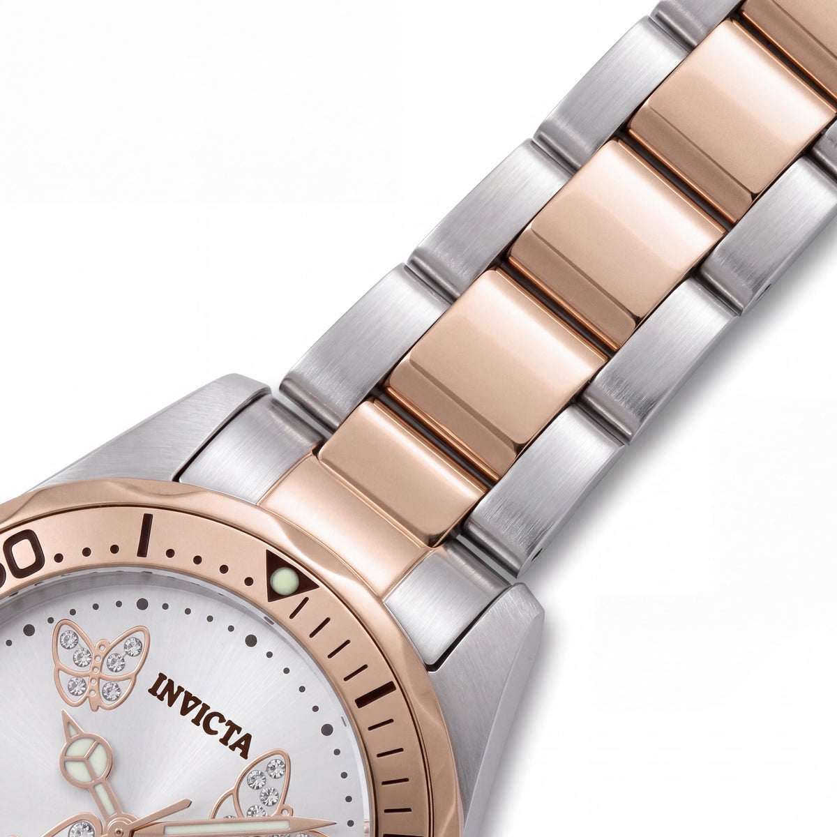 Reloj Invicta Angel 12504 para mujer, cuarzo, correa de acero inoxidable y oro rosa, 38 mm, esfera plateada, Photo 3