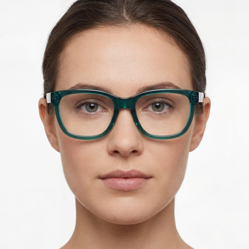 Converse Classic Women's Crystal Teal Laminates Acetate Frame Optical Eyeglasses with Polycarbonate Lenses 52mm