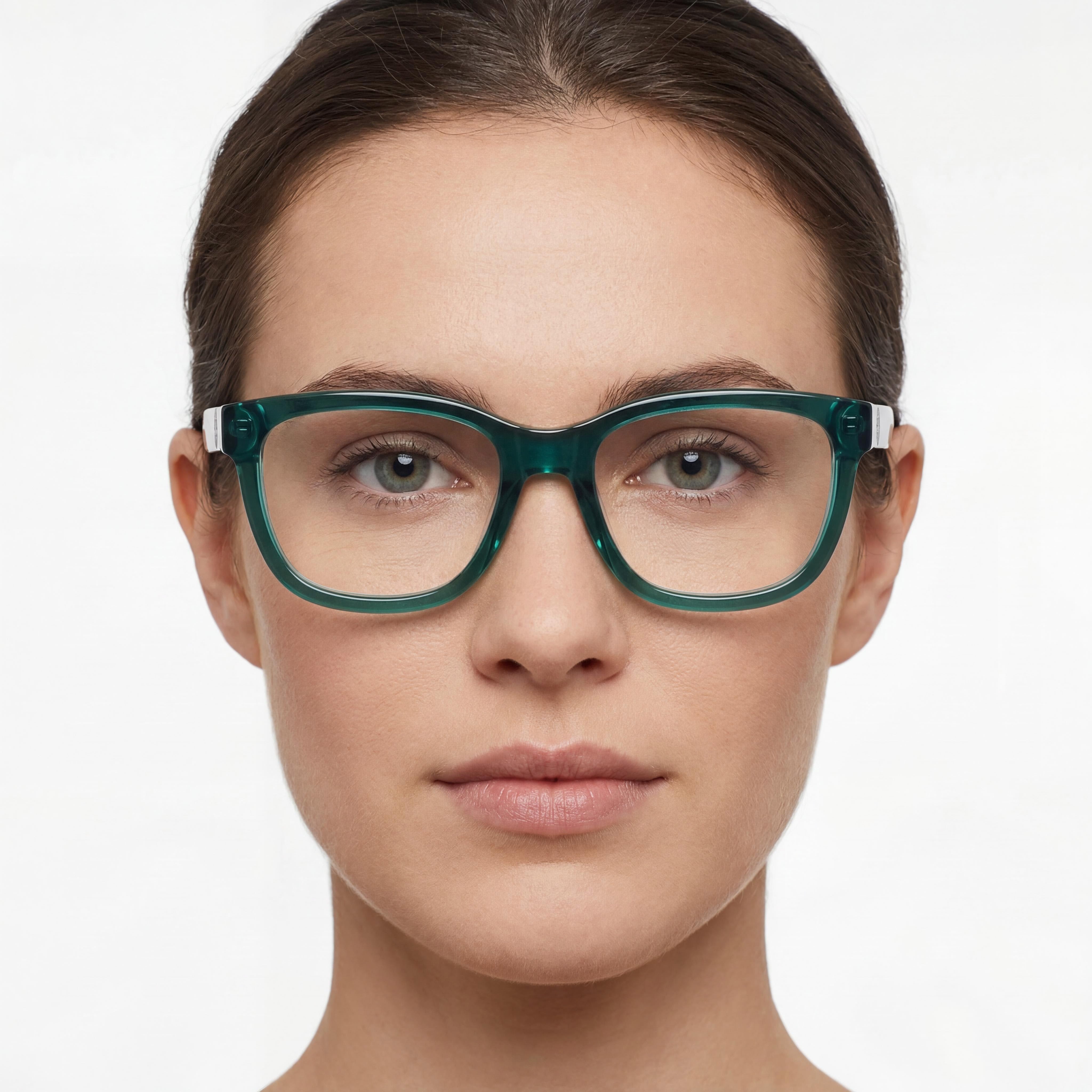 Gafas ópticas Converse Classic para mujer, montura de acetato laminado en color Crystal Teal, con lentes de policarbonato, 52 mm, Photo 3