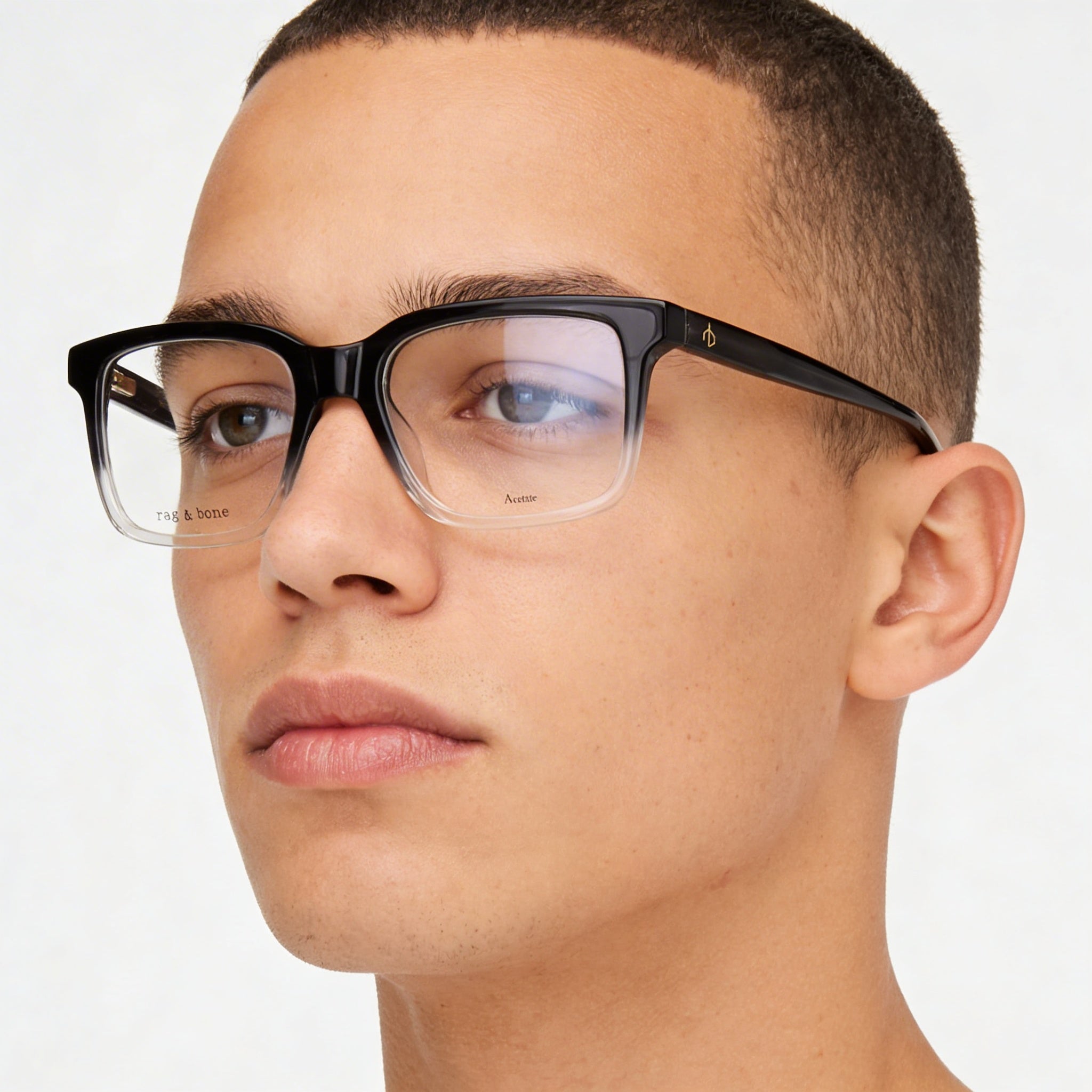rag & bone Rnb7053/g Men's Casual Plastic Non-Polarized Polycarbonate Lens Grey Horn 53mm, Photo 4