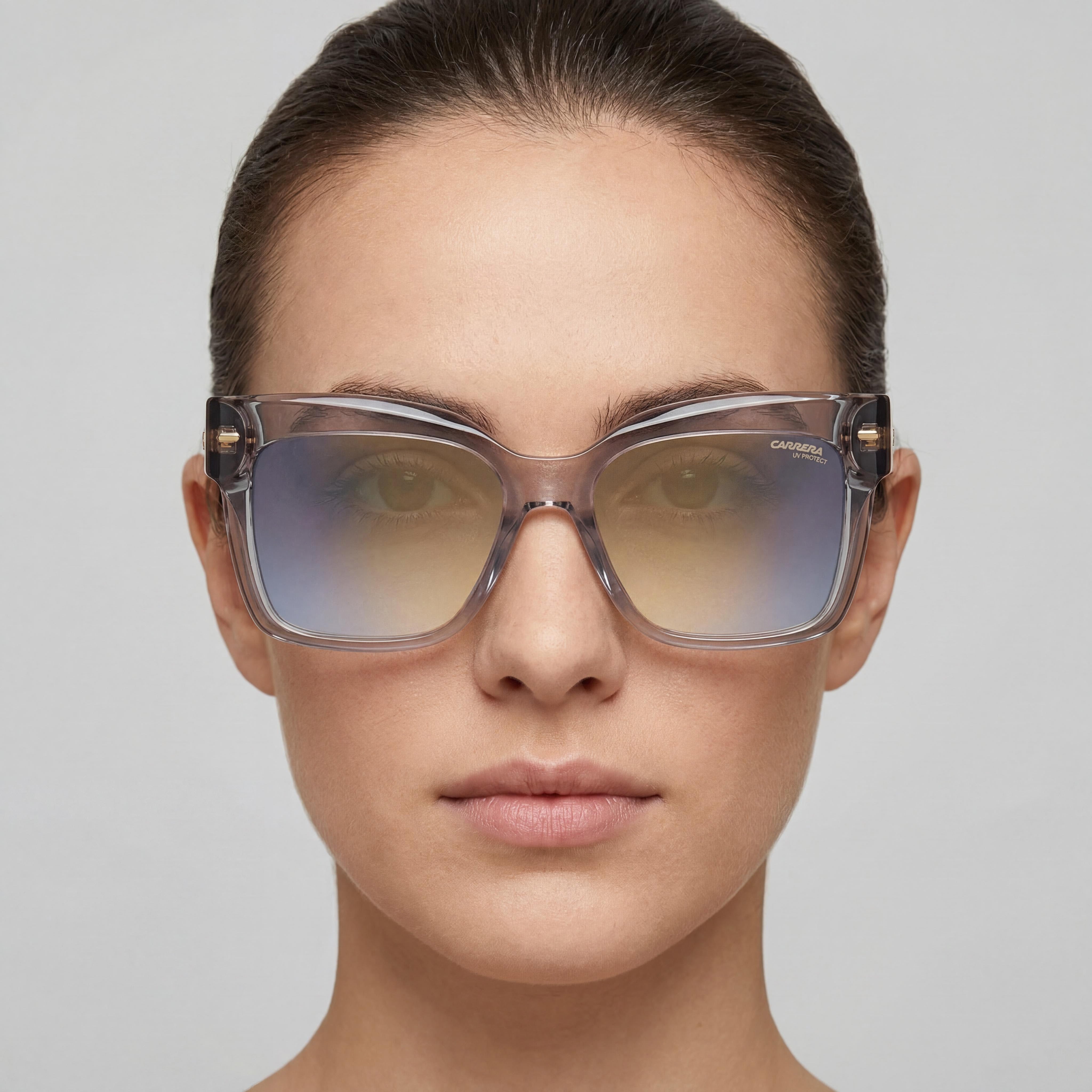Carrera Carrera 3037/S Women's Grey Plastic Frame Sunglasses with Grey Shaded Gold Mirror Lenses 54mm, Photo 4