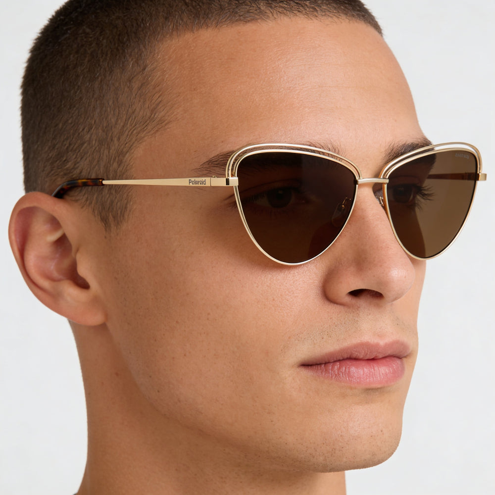 Polaroid Classic Men's Gold Alloy Steel 57mm UV Protection Sunglasses