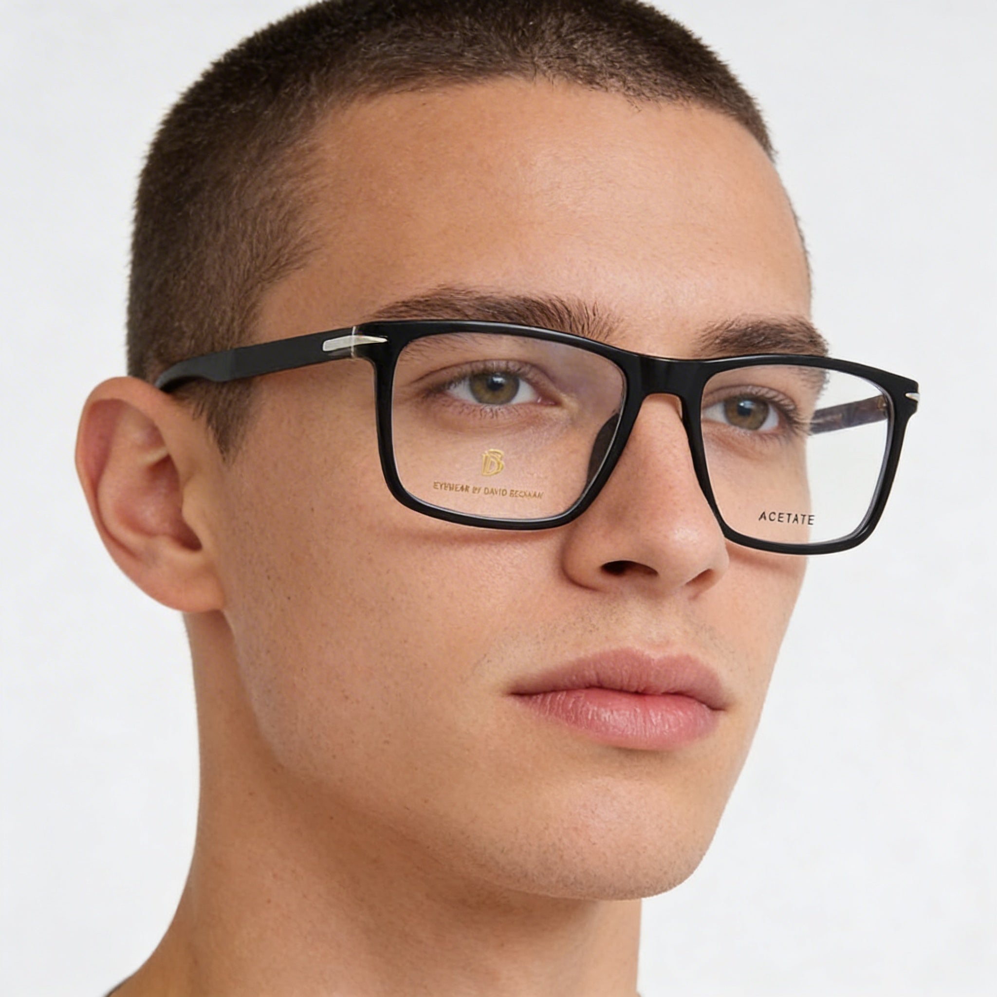 David Beckham DB 1094 Unisex Square Plastic Eyeglasses Black Matte Black 57mm, Photo 3