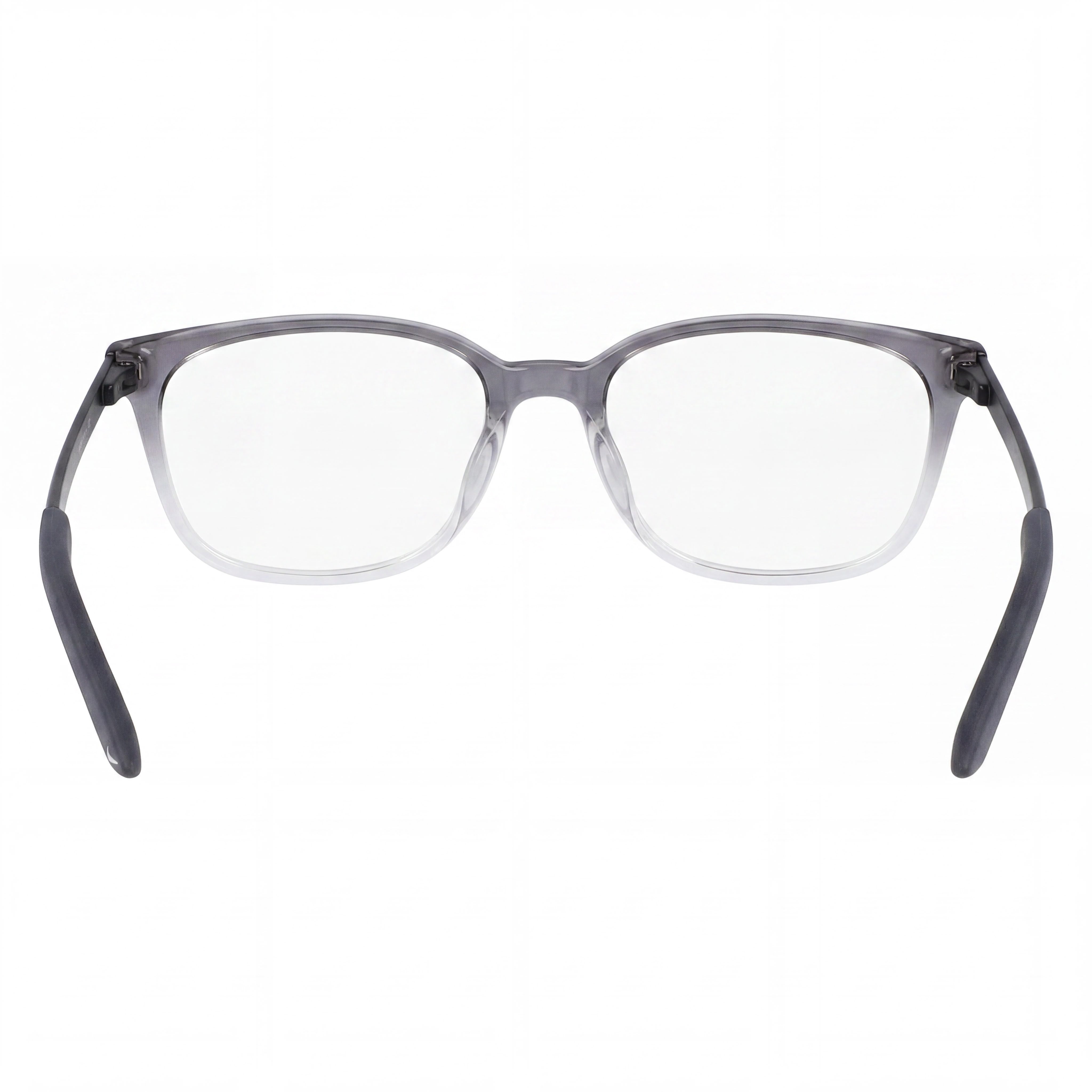 Nike Women's 7283 Plastic Frame Eyeglasses, Featuring Dark Grey Clear Fade Frame, Lens Width 52mm, Photo 3