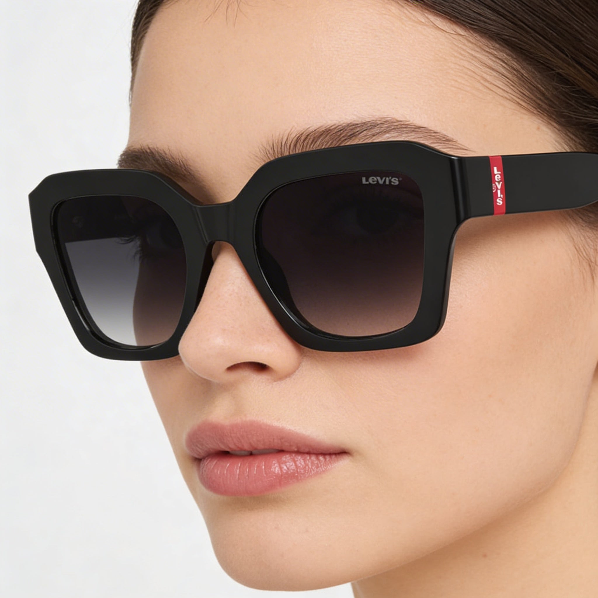 Gafas de sol Levi's Classic LV 1027/S de mujer de poliamida ecológica negras con cristal gris oscuro degradado 53mm, Photo 3