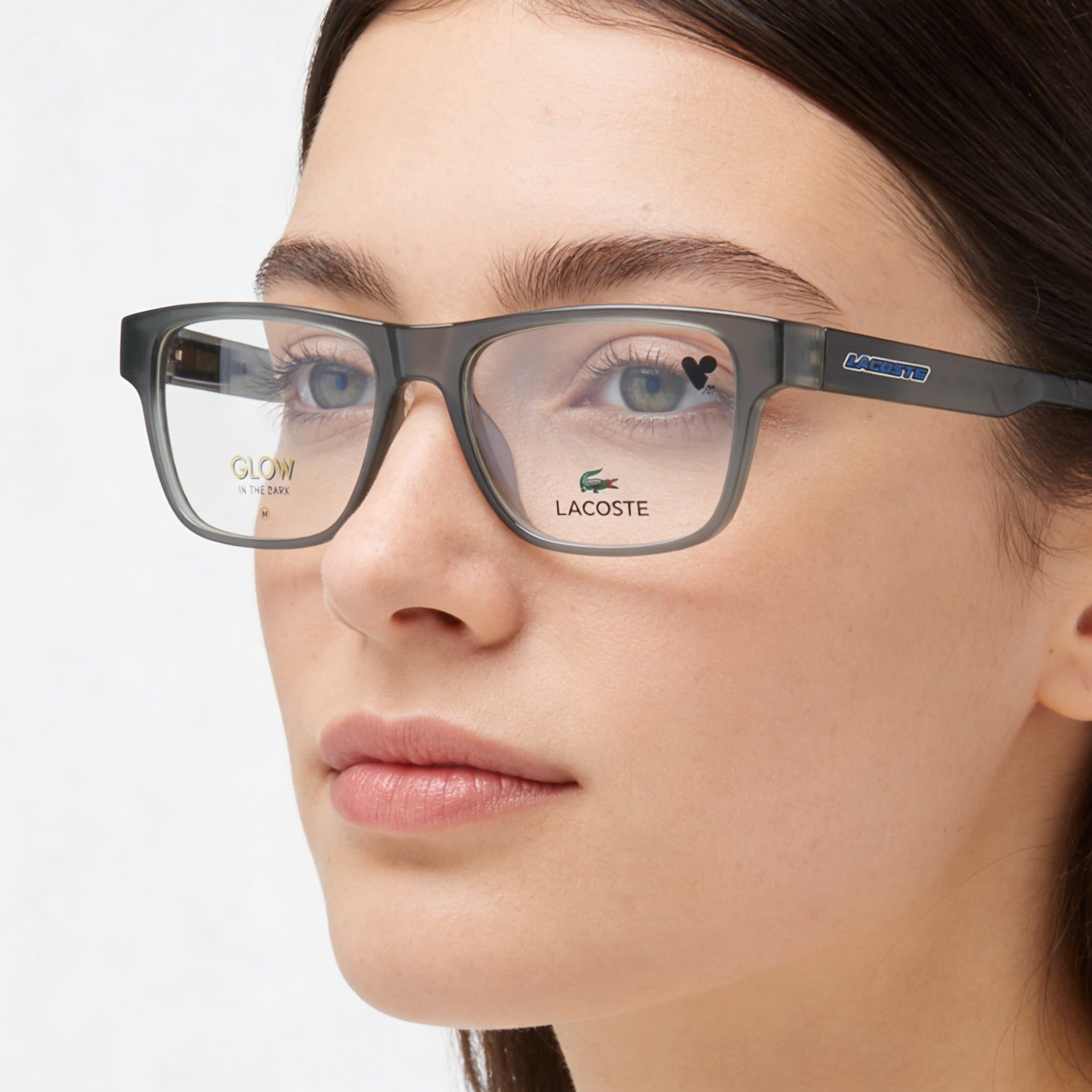 Gafas Lacoste L3655 Lumi Iniettato Modern Modified Rectangle de policarbonato para mujer, 49 mm, color gris, Photo 4