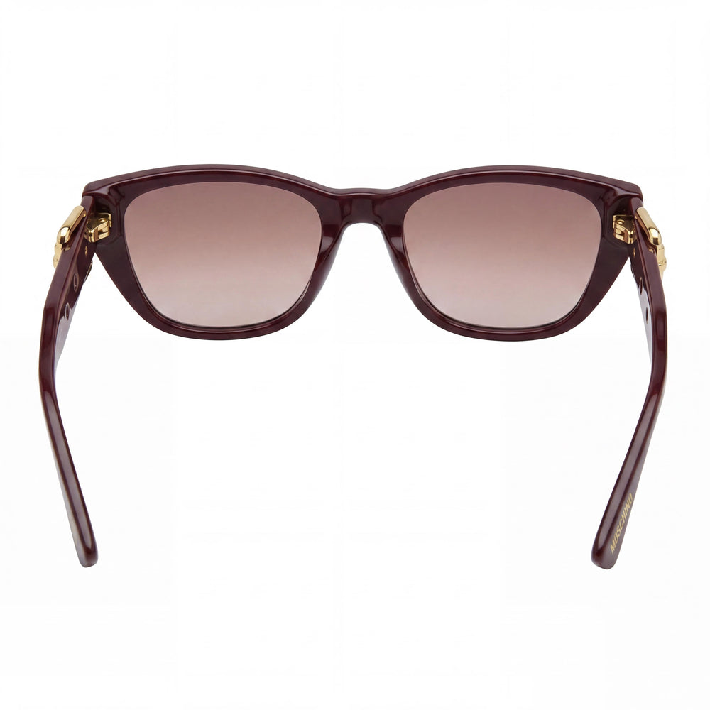 Moschino Women's Casual Cat Eye UV Protection Sunglasses, Burgundy Brown Gradient Frame, 55mm