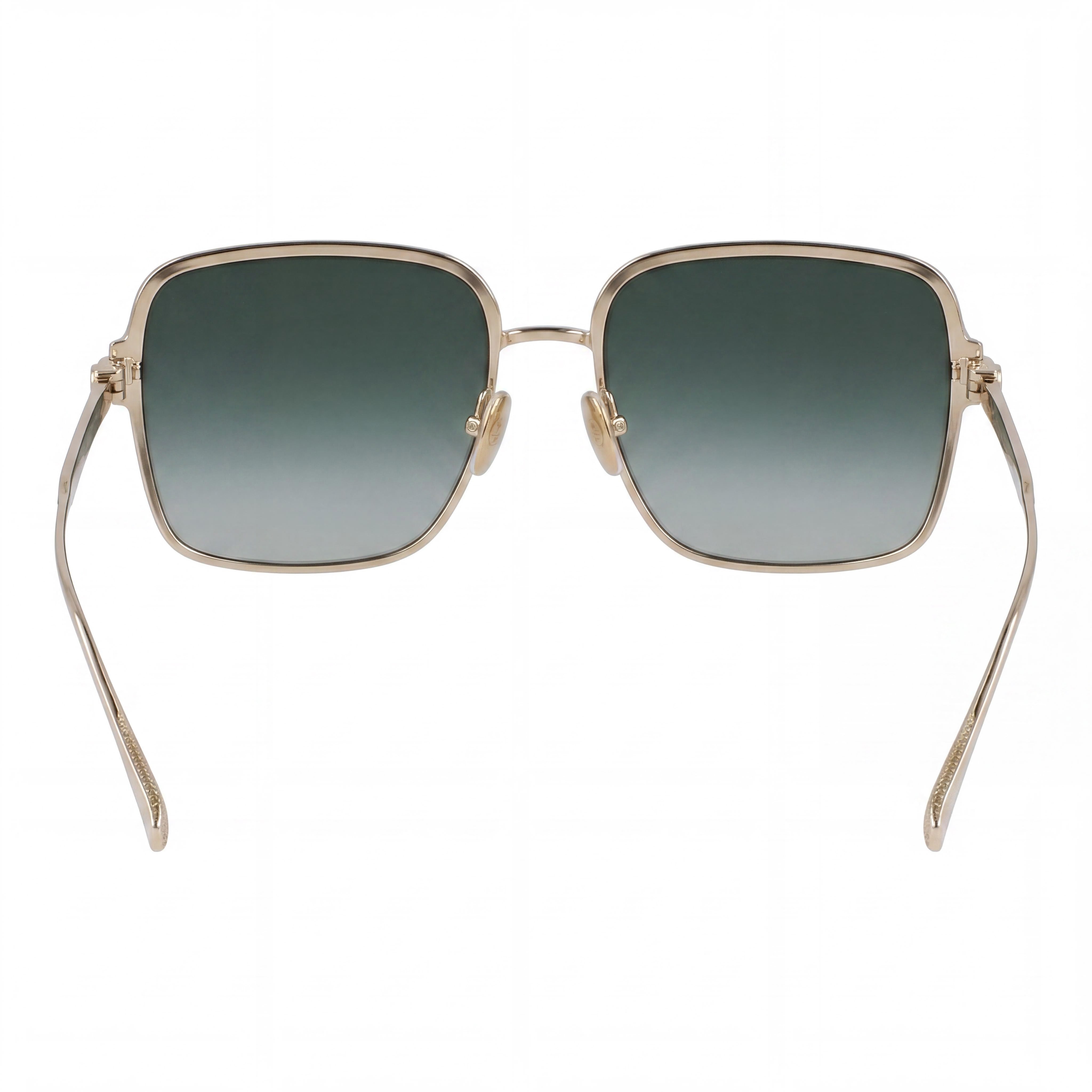Gafas de sol para hombre Ferragamo Sf317s de titanio dorado con lentes de policarbonato verde degradado, protección UV 400, 57 mm, Photo 4