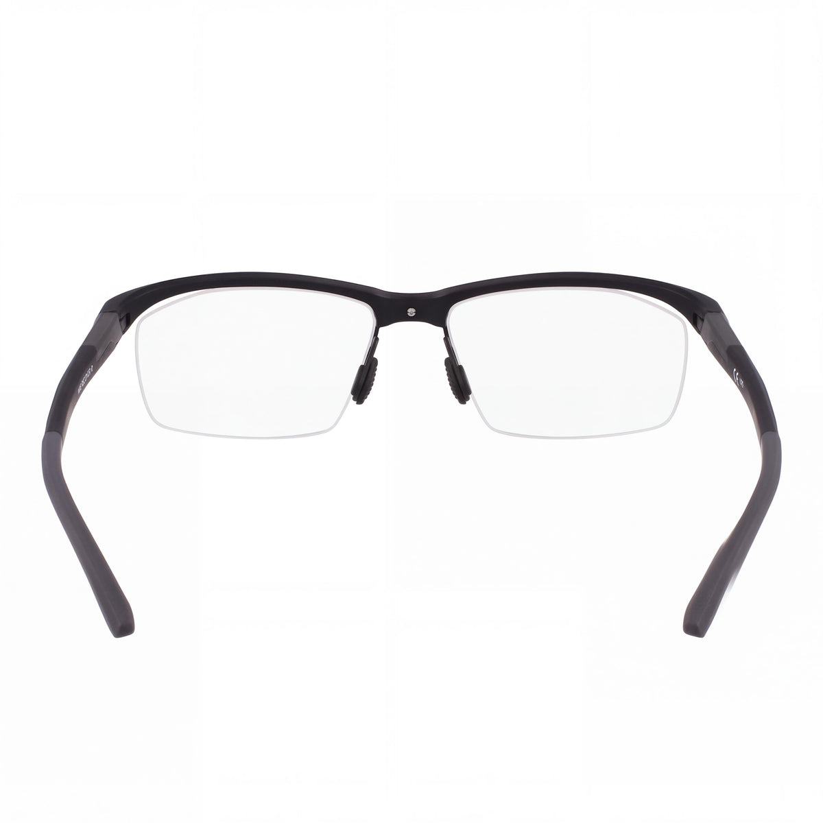 Nike Men's Casual Plastic Frame Ophthalmic Glasses, Matte Black with Transparent Lenses, Lens Width 56mm, Photo 3