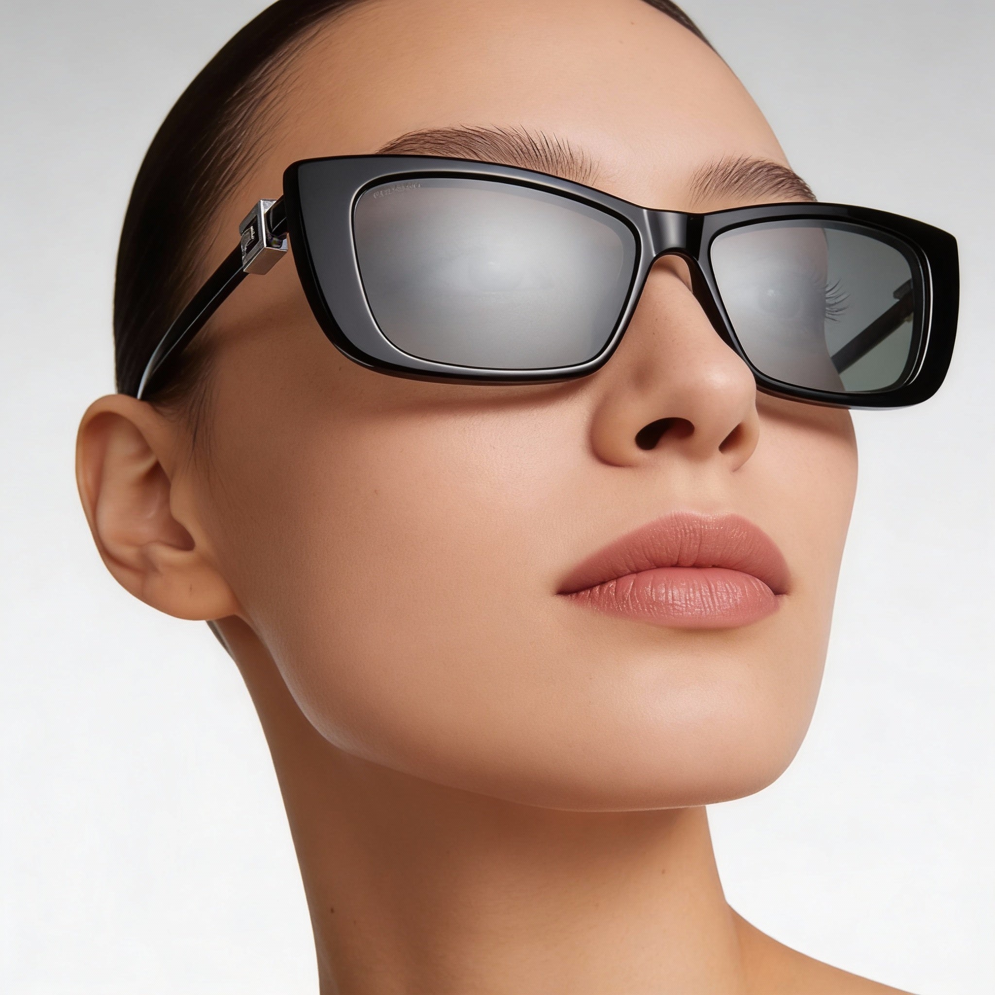 Gafas de sol Gucci Modern para mujer, color negro y plateado, con montura INJECTION y lentes de plástico no polarizadas de 53 mm, Photo 4