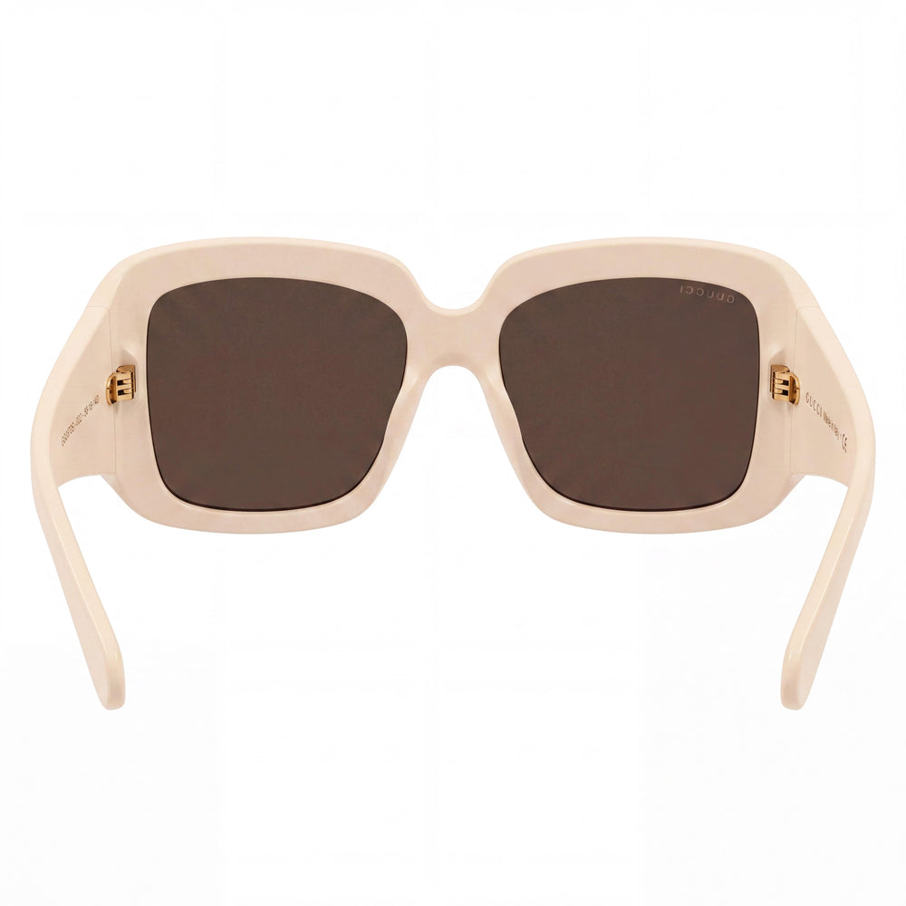 Gucci Women's GG1402S Sunglasses with Ivory-brown Acetate Frame and matching Ivory-brown Lenses, 55mm