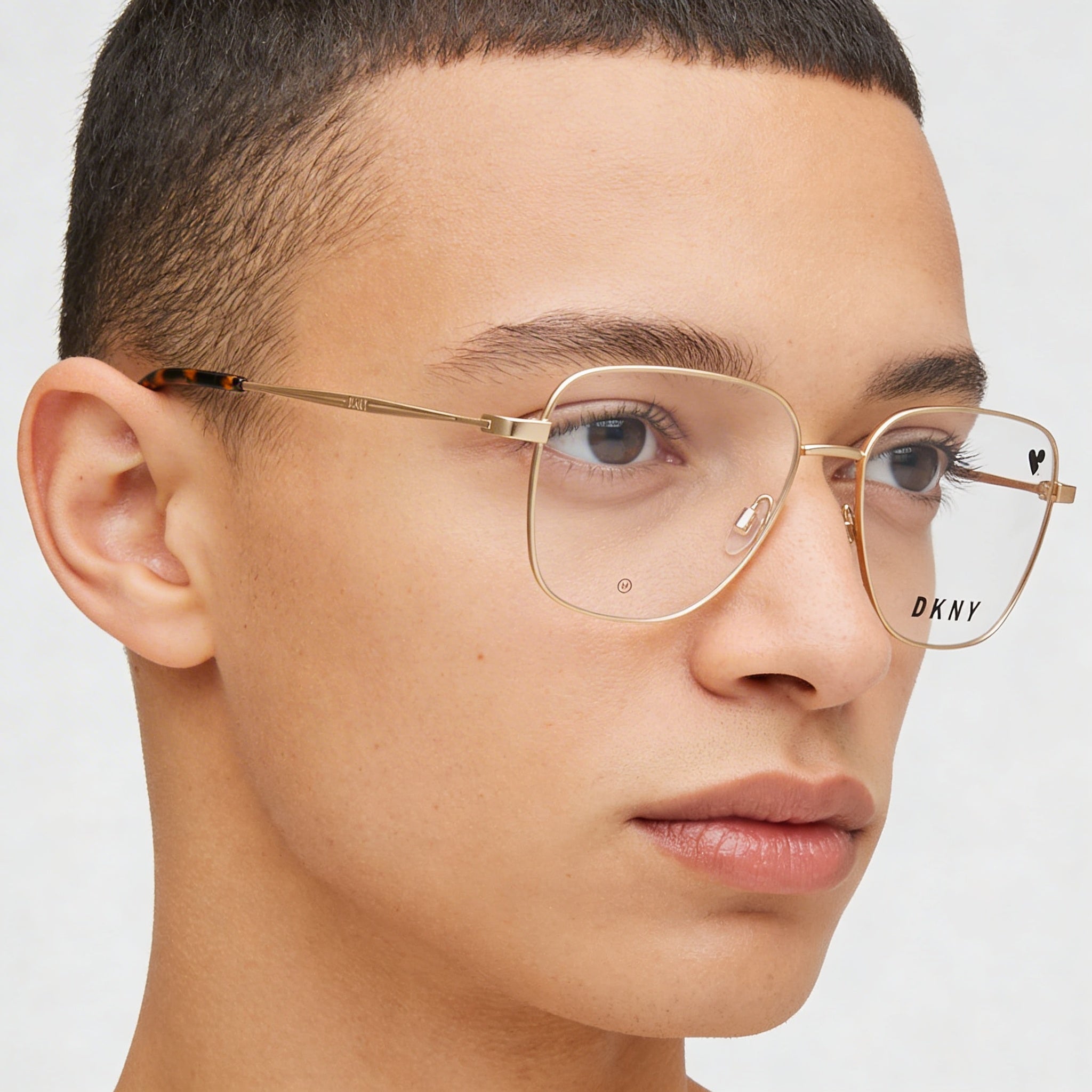 DKNY Modern Style Unisex Sunglasses with Propionate Frame and Satin Gold Polycarbonate Lenses 54mm, Photo 5