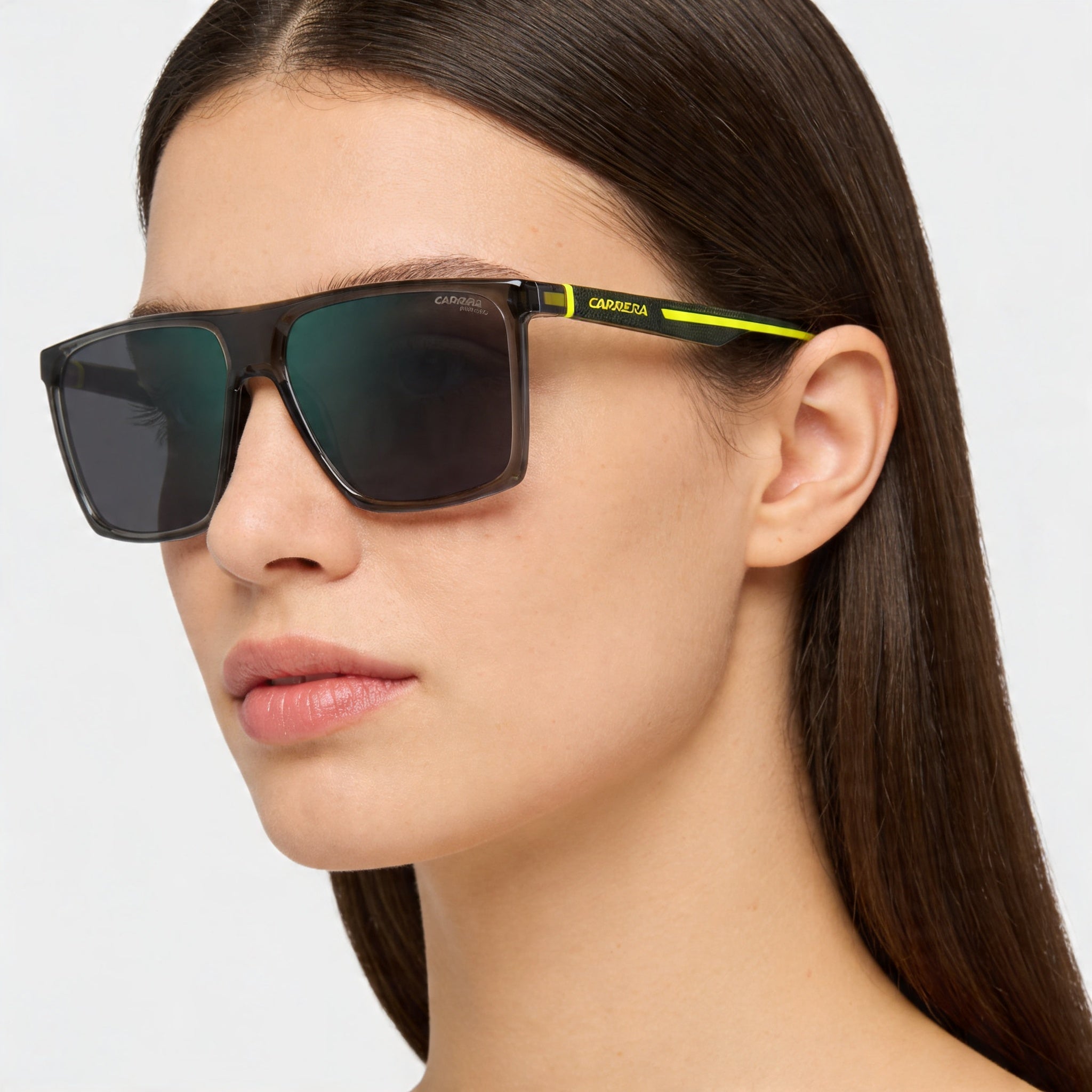 Carrera CASUAL Gafas de sol de poliamida ecológica UV 400 no polarizadas para mujer, Gris Amarillo Fluo, 58mm, Photo 4