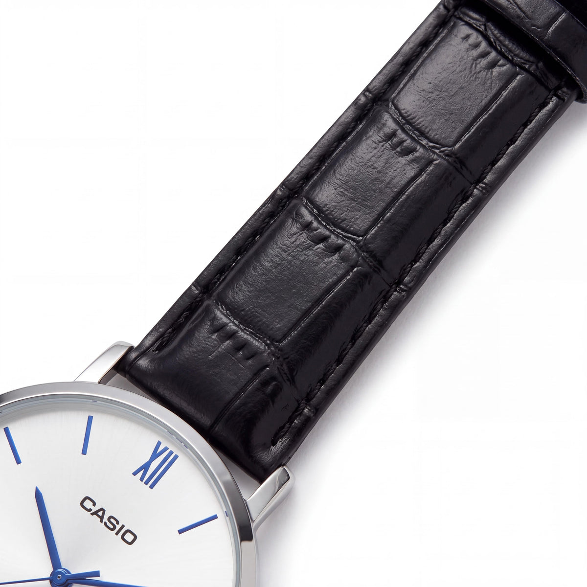 Casio MTP-VT01L-7B1 Men's Analog Quartz Watch, Silver Dial, Black Leather Band, Stainless Steel, 40mm, Water Resistant, Photo 3