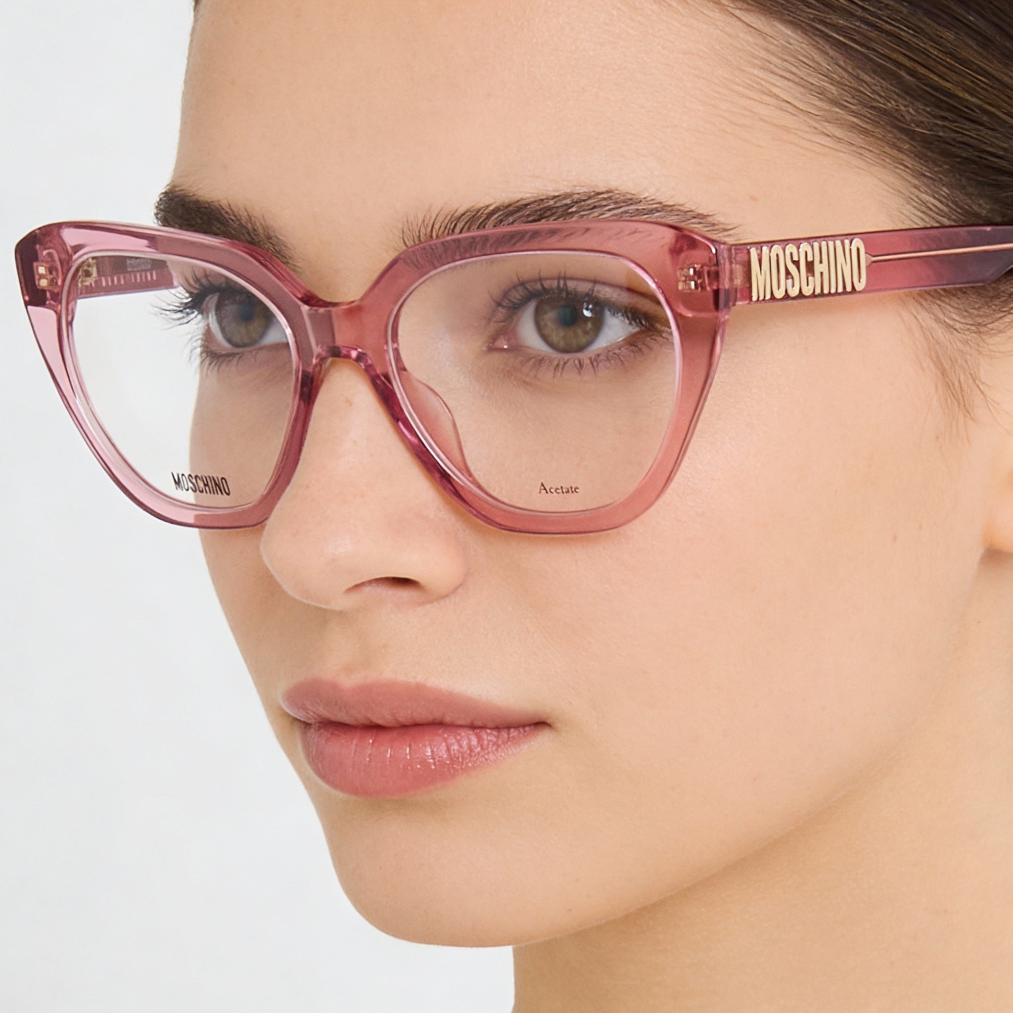 Gafas de sol Moschino Modern para mujer, montura de acetato fucsia con lentes de policarbonato no polarizadas de 51 mm, Photo 4