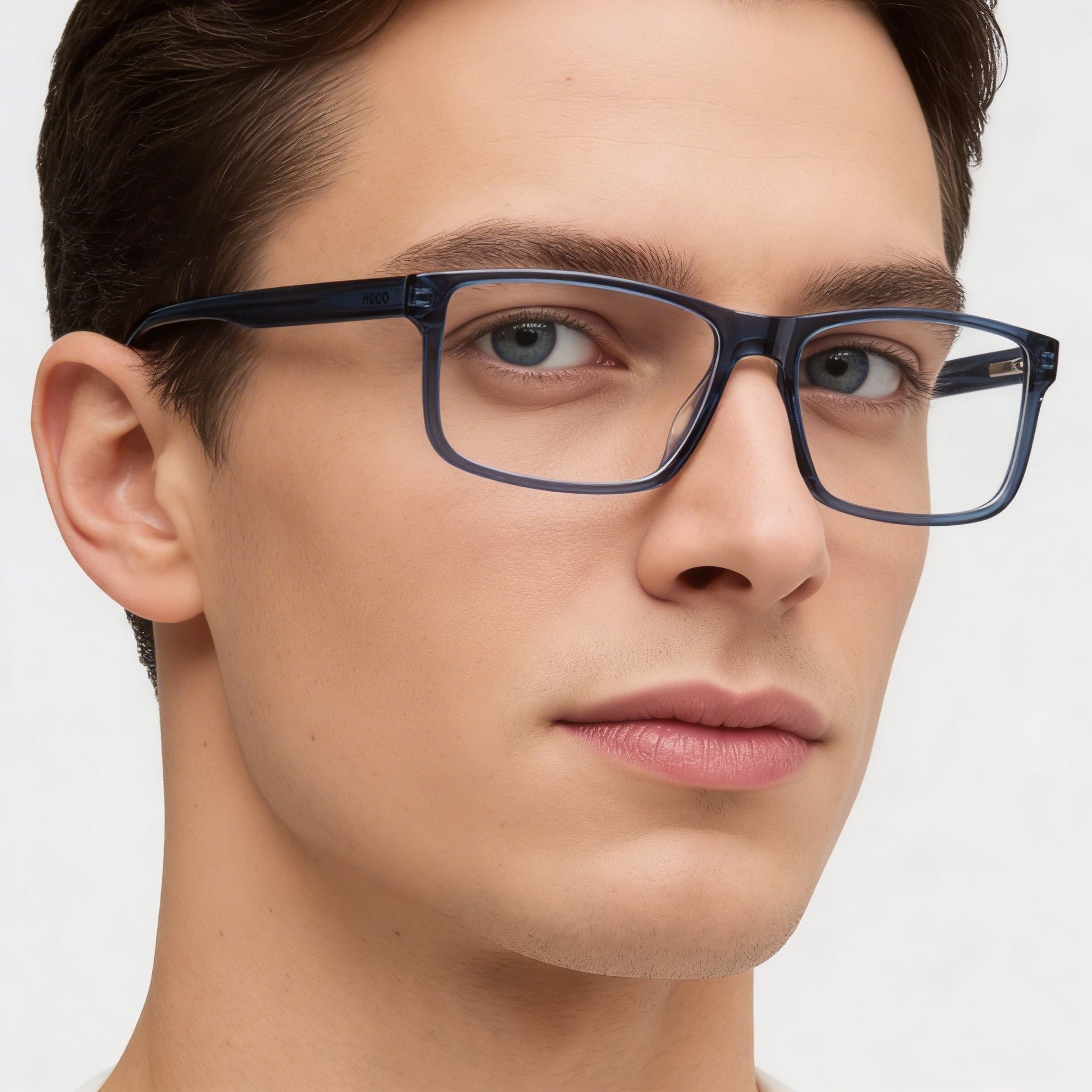 Gafas de sol HUGO Vista Hg 1262 para hombre, estilo casual, armazón de acetato ecológico azul, lentes de policarbonato, 55 mm, Photo 4